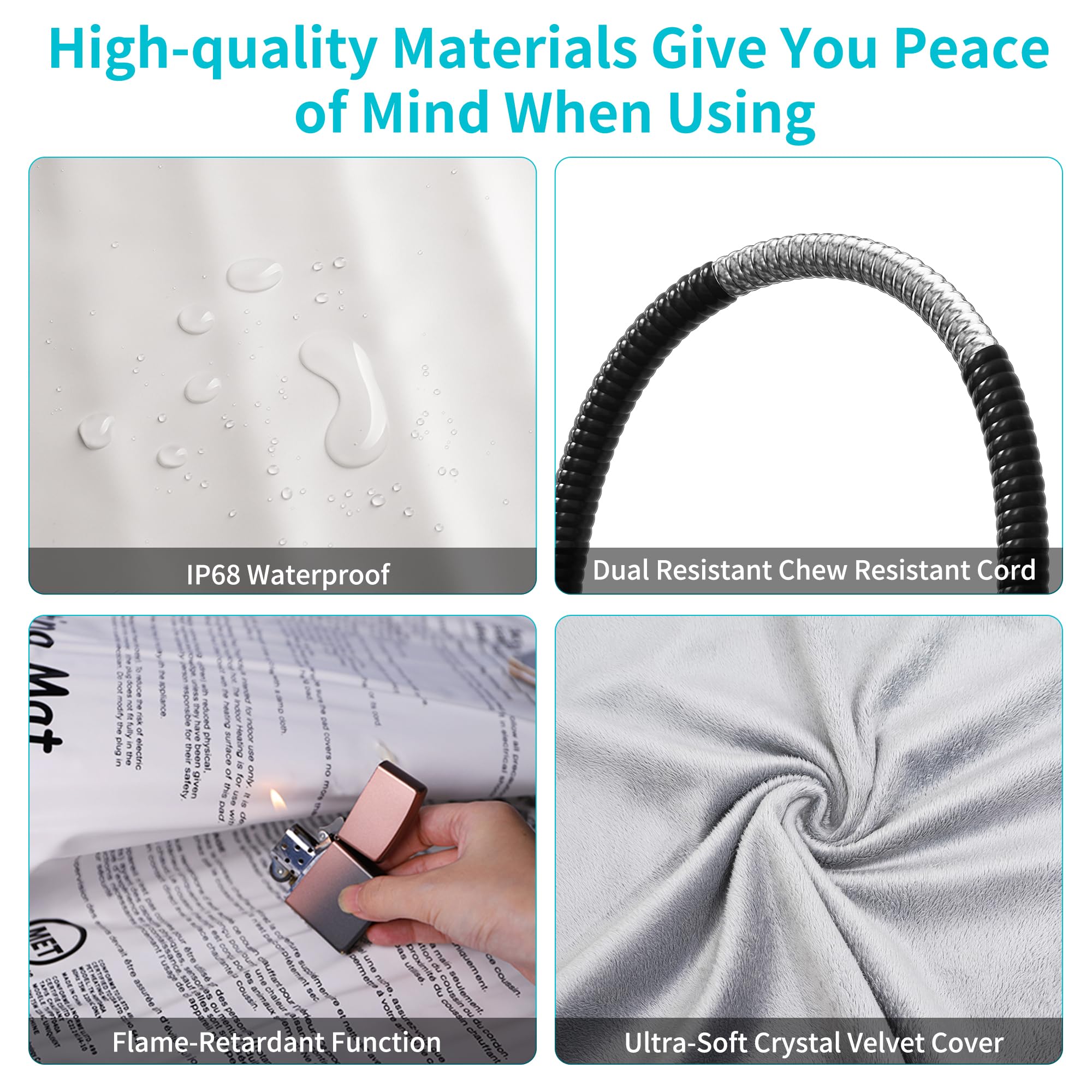 Jazzy Fuzzy Pet Heating Pad, 6 Adjustable Temperature Indoor Heated Pad With Timer, For Cats And Dog With Chew Resistant Cord (M