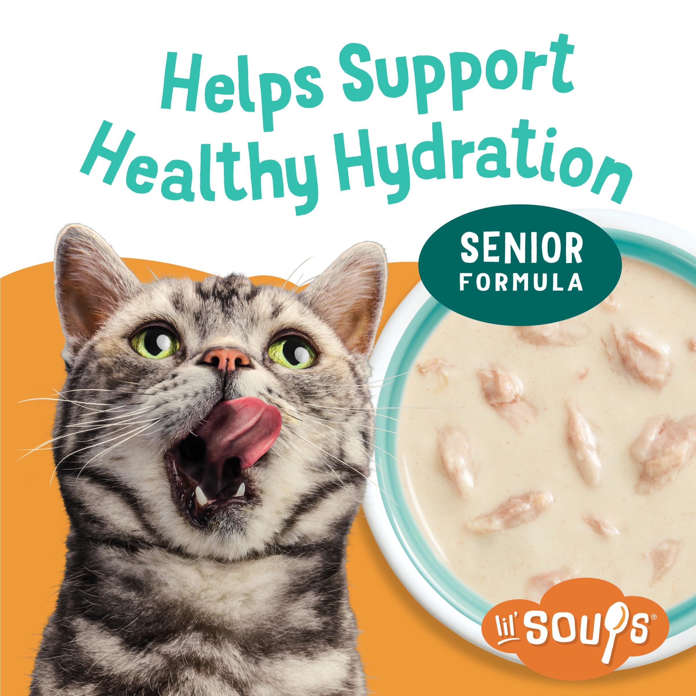 Purina Friskies Natural, Grain Free Senior Broth Wet Cat Food Lickable Cat Treats, Lil Soups Skipjack Tuna - (Pack of 8) 1.2 oz