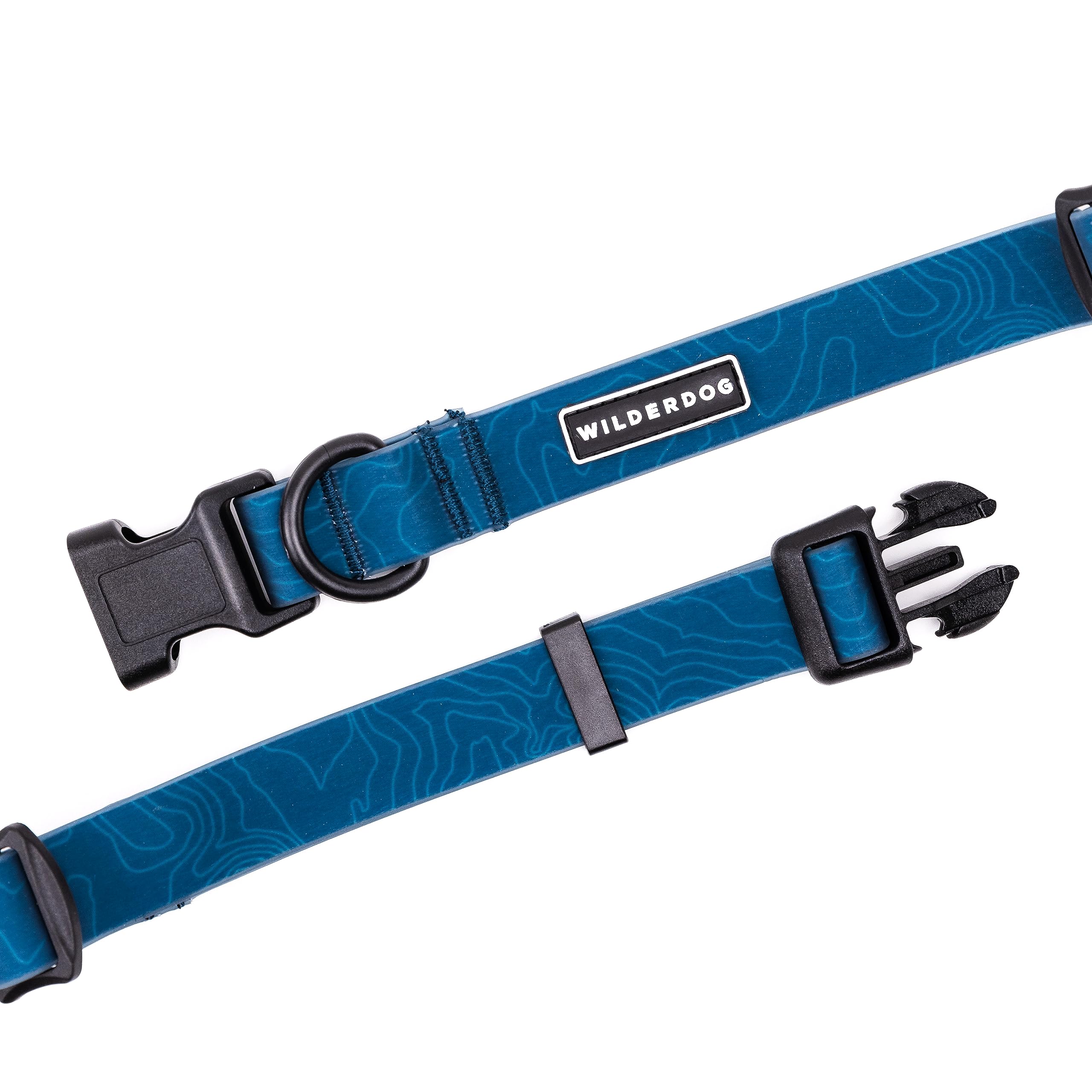 Wilderdog Waterproof Dog Collar - Repels Water & Dirt - Small 11''-15'' - Pacific Blue