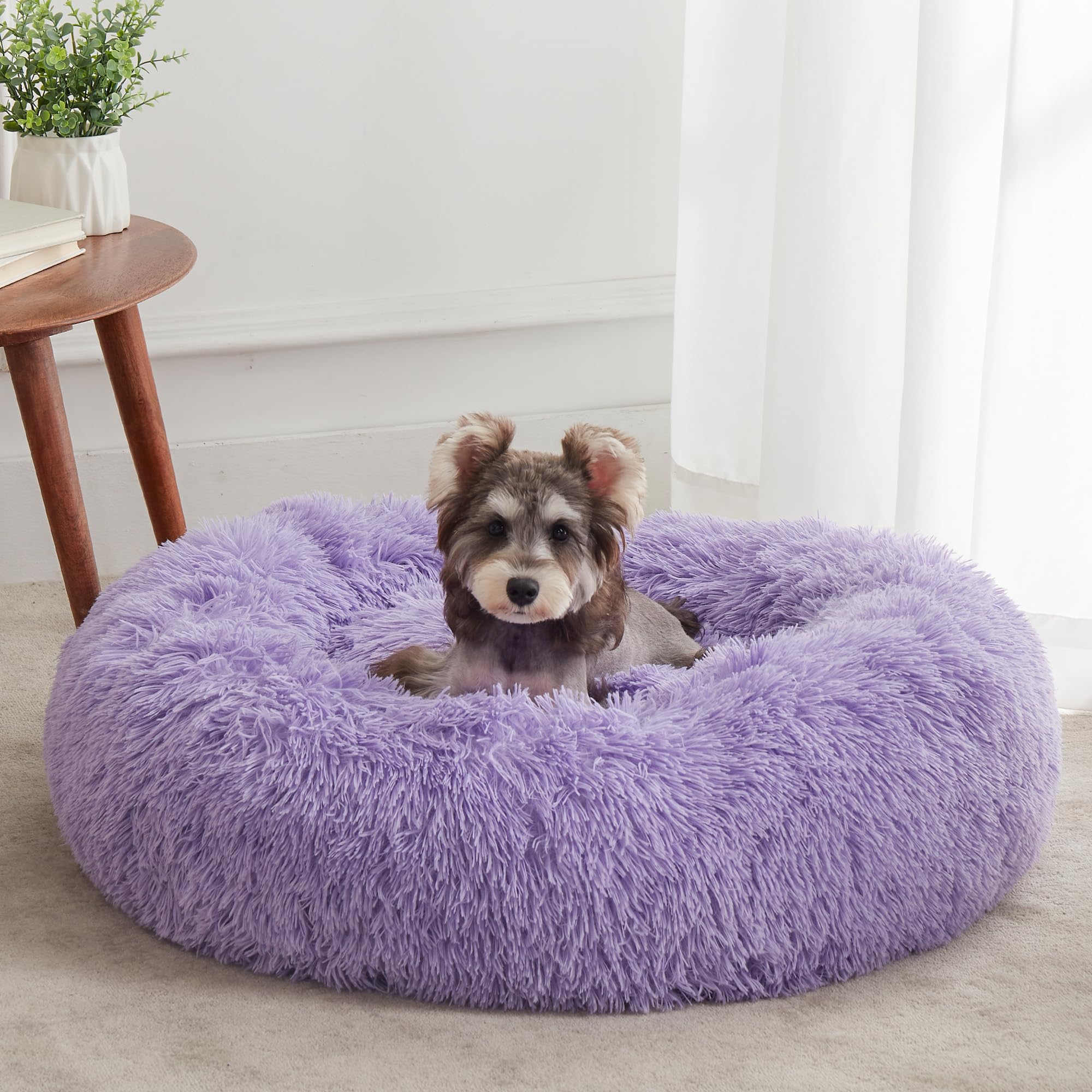Western Home Faux Fur Dog Bed & Cat Bed (30'', Purple)
