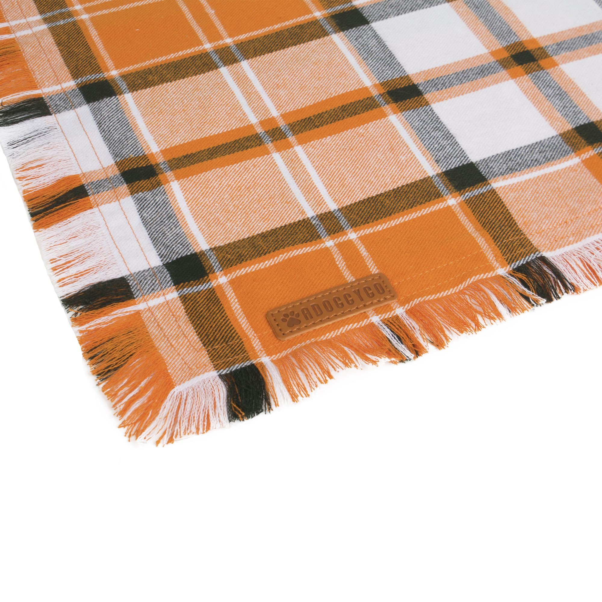 Adoggygo Fall Dog Bandanas, Halloween Thanksgiving Dog Bandana, Orange Plaid Dog Scarf, Multiple Sizes Offered, Fall Holiday Bandana For Small Dogs Pets (Fall, Small)