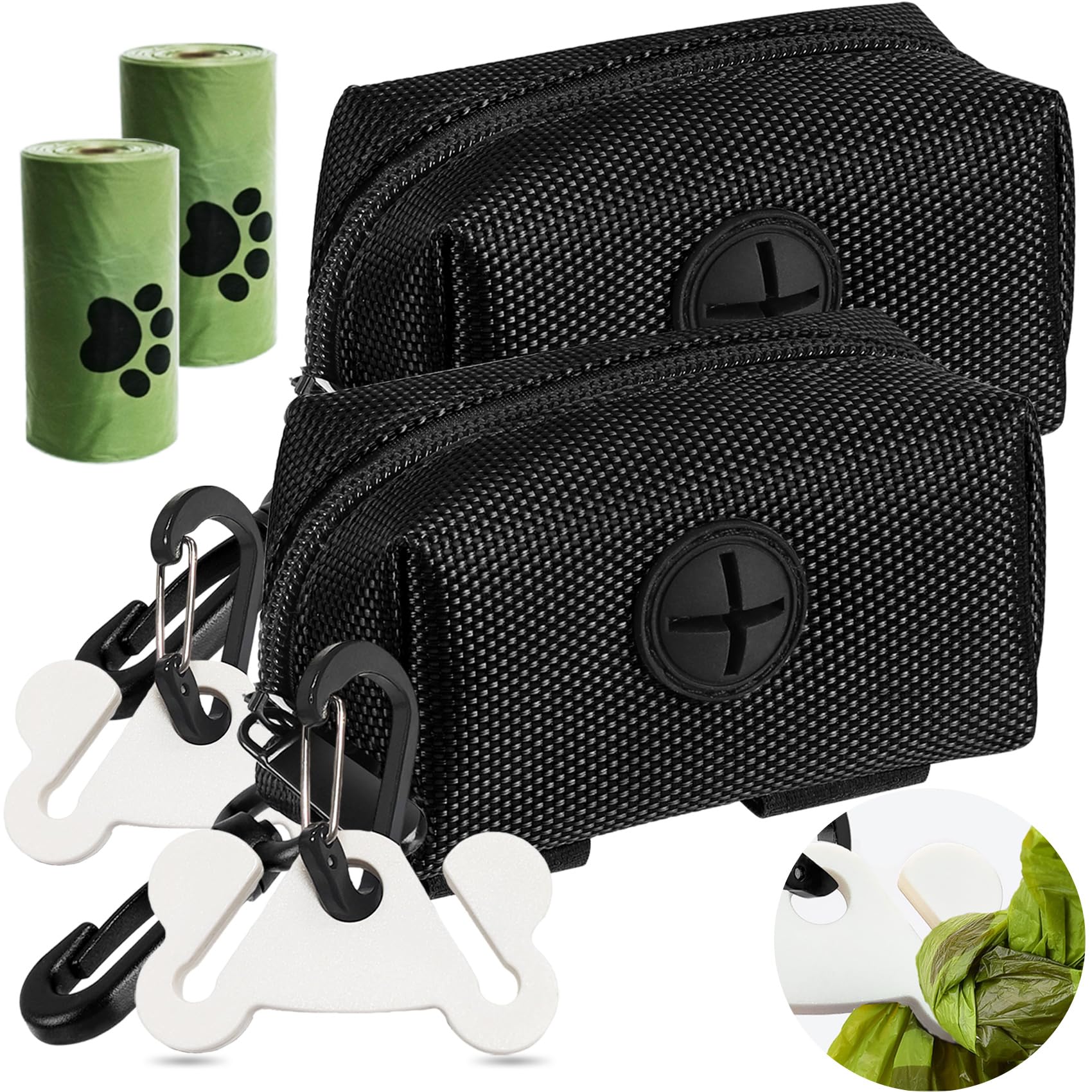 Hilihali 2Packs Dog Poop Bag Holder For Leash Attachment Dog Poop Bag Dispenser Dog Waste Bag Dispensers Dog Poop Bag Holders Fi