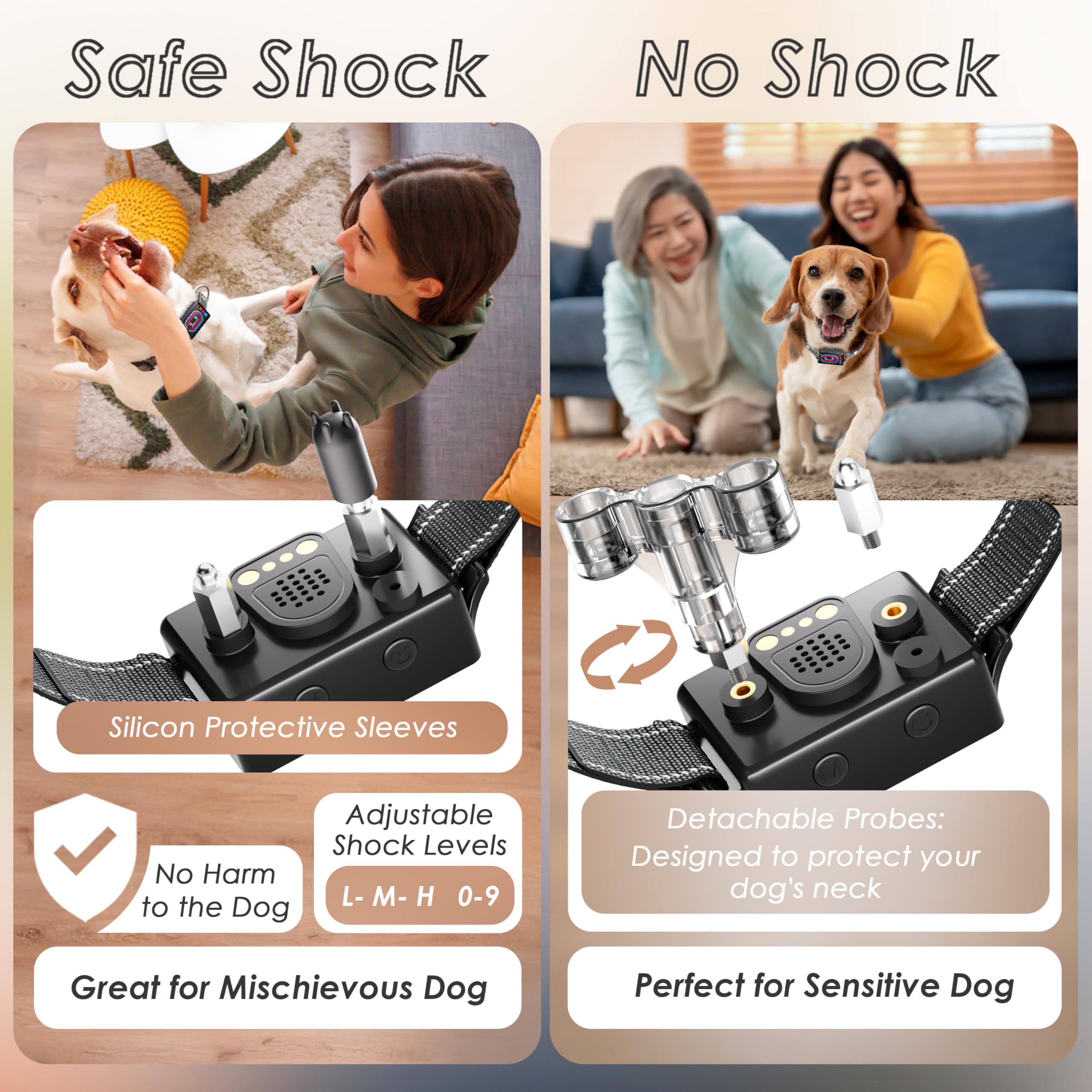 Zaguren Dog Bark Collar 2 Pack, 2025 Smart Bark Collar For Dogs Large Medium Small 5-130 Lbs, Bark Collar 9 Adjustable Sensitivi