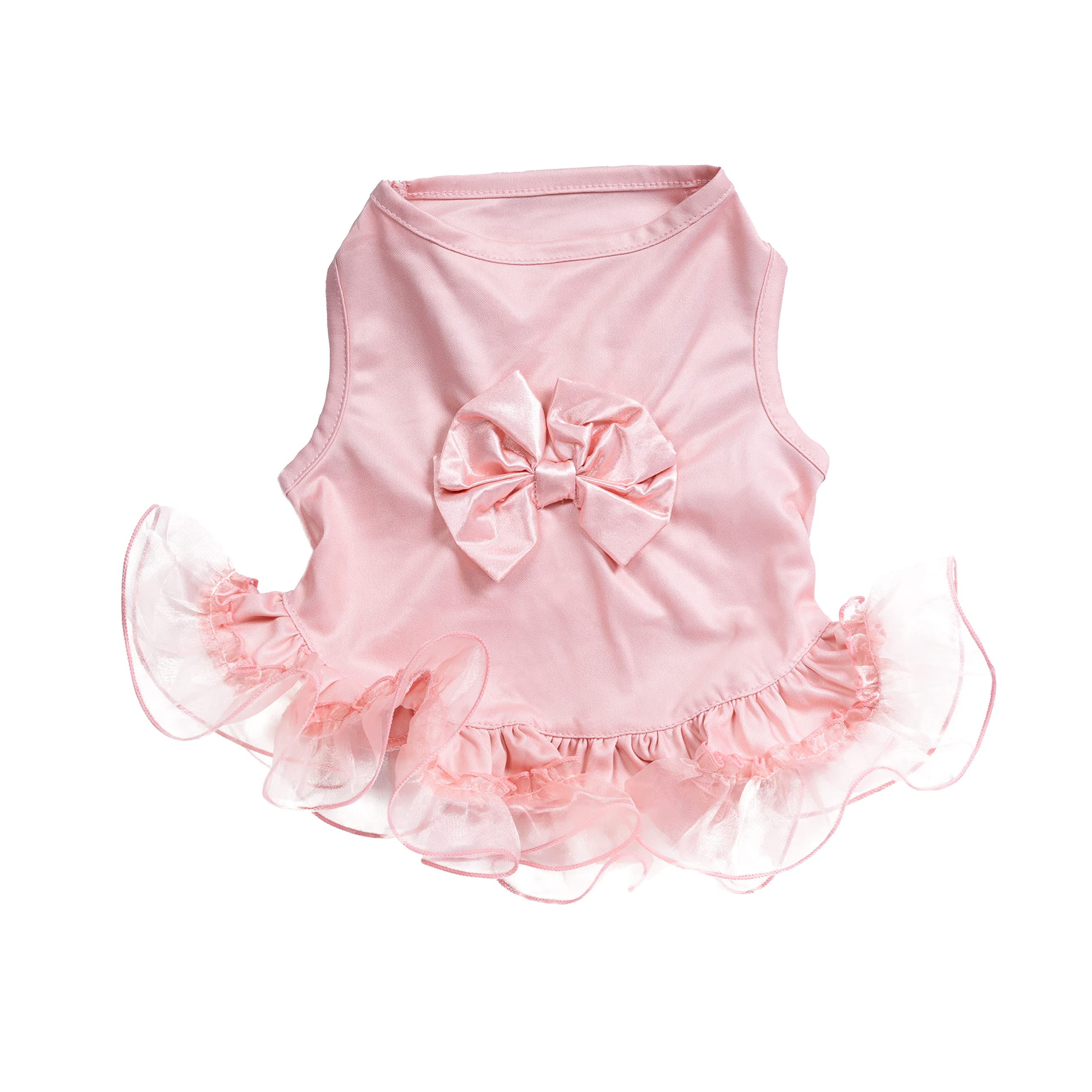 Christian Siriano New York Pink Tiered Bow Dress For Dogs, Xs