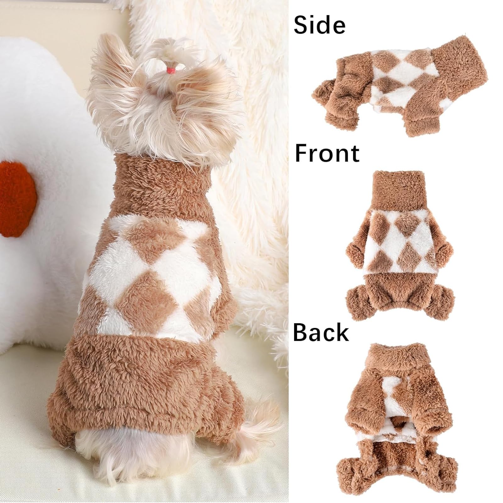 XXS Dog Sweater Spring Dog Pajamas Dog Pjs for Small Dogs Girl Dog Sweater Chihuahua Clothes Warm Dog Onesie Fleece Puppy Jumpsu