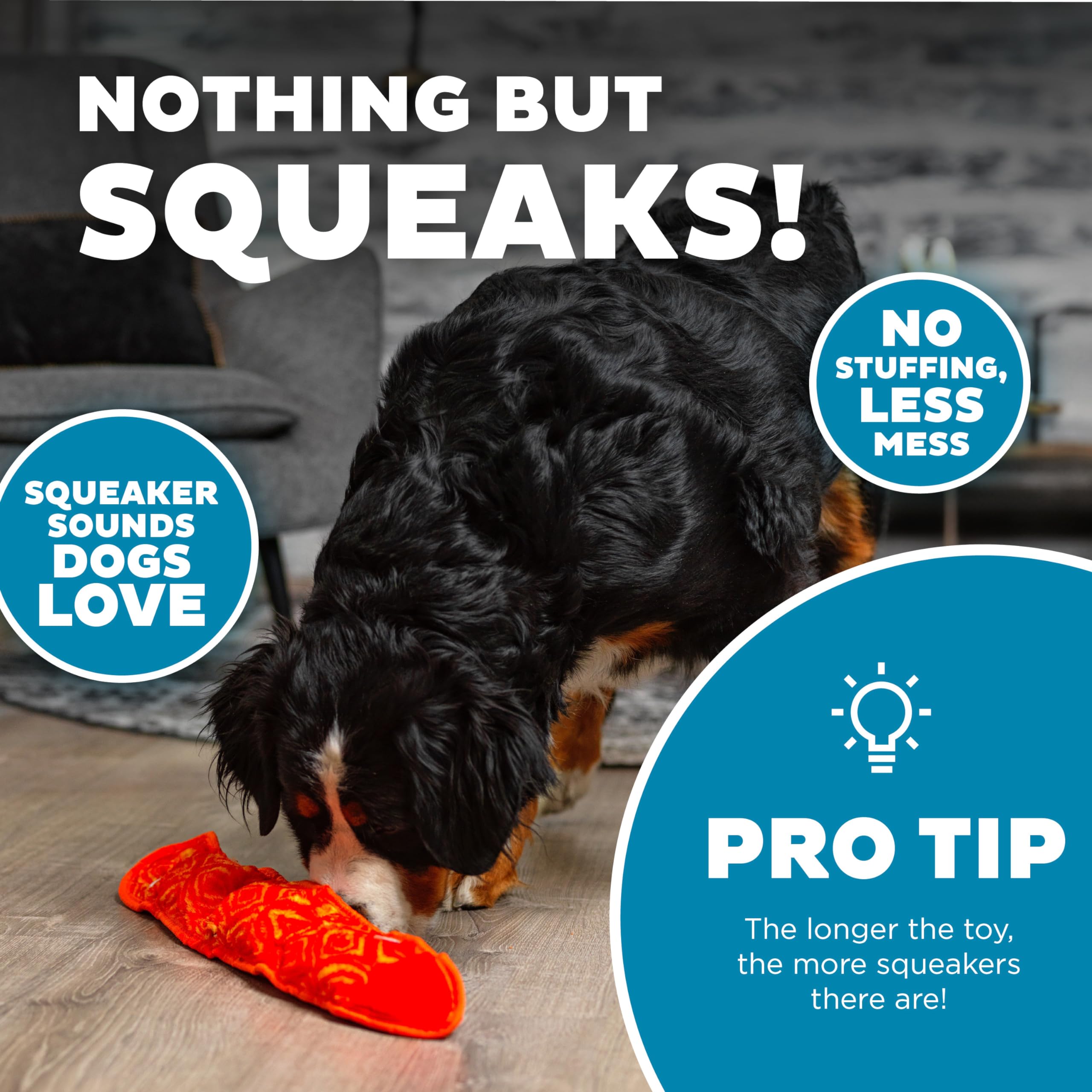 Outward Hound Durablez Tough Plush Squeaky Dog Toy, Snake, Pink, Large