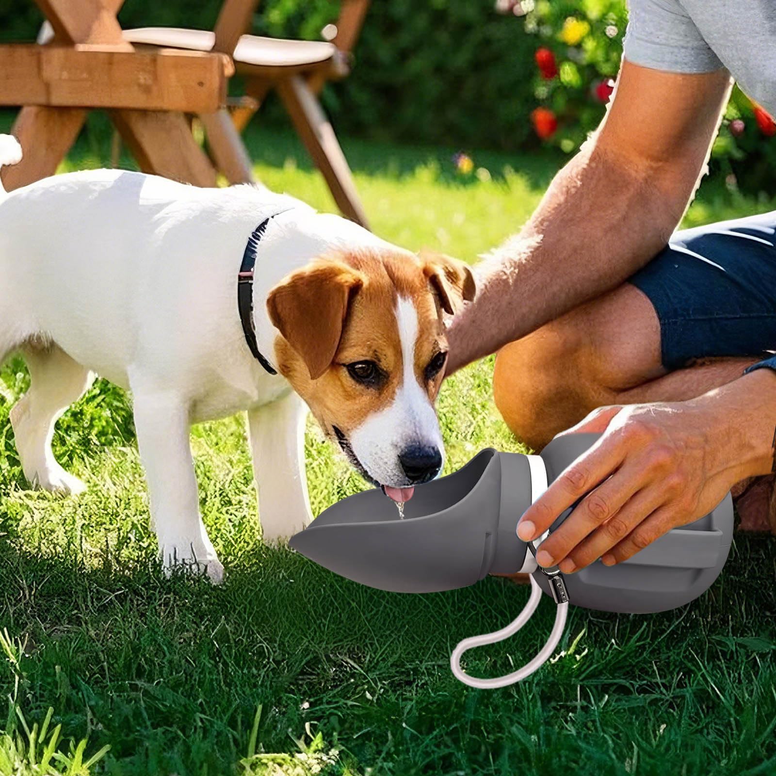 Petleso Dog Water Bottle, Outdoor Portable Water Dispenser For Dogs Cats, 27 Oz Dog Travel Water Bottle For Walking, Hiking, Lea