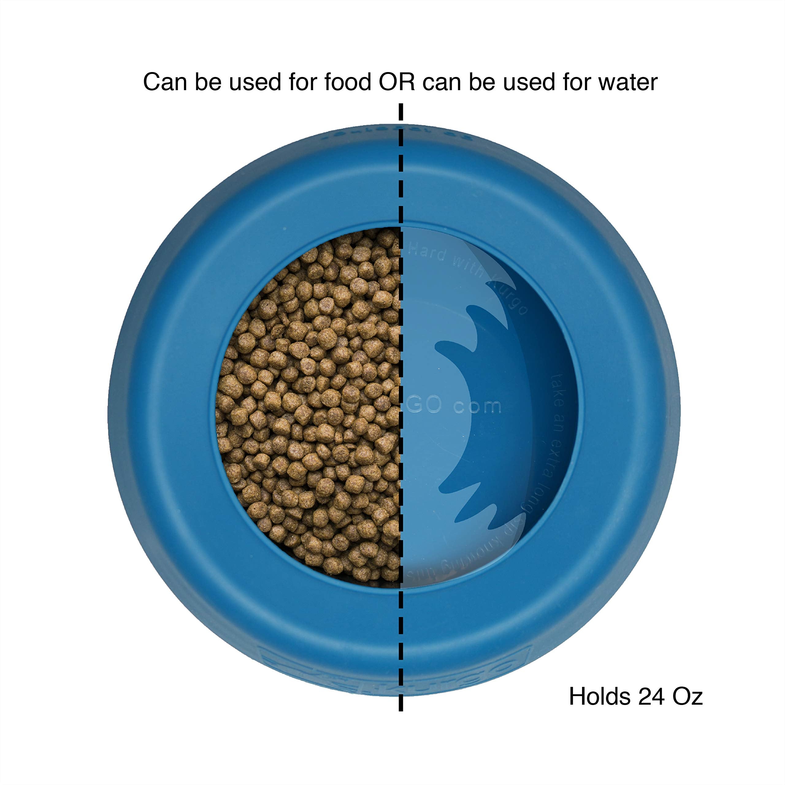 Kurgo Splash Free Wander Water Bowl, No Spill Dog Travel Bowl, Portable No Mess Bowl For Dogs, Splash Less Car Bowl For Pets, Car Accessories, 24 Ounces (Coastal Blue)