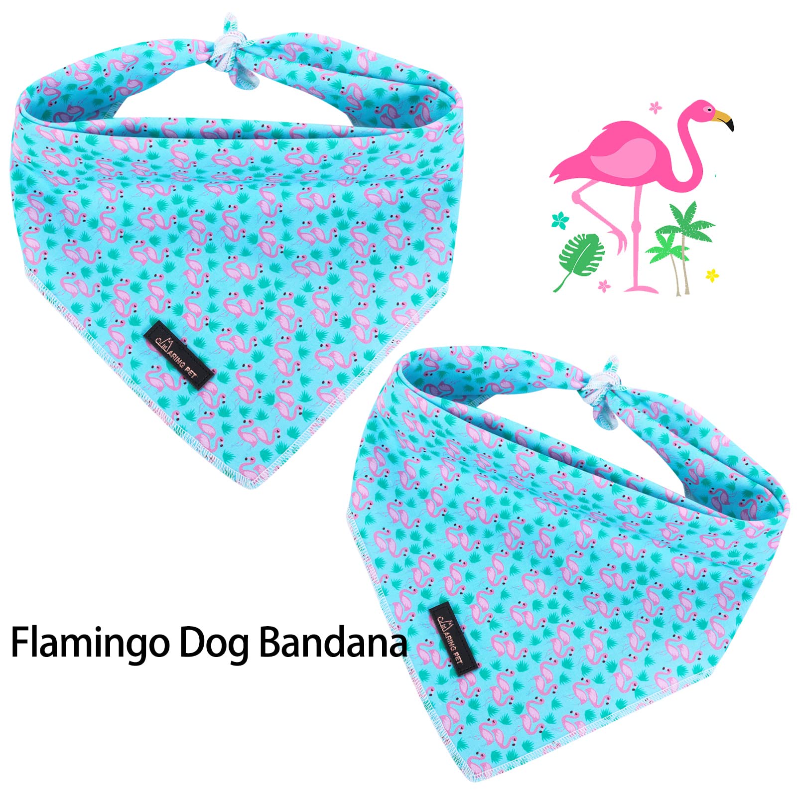 Aring Pet Summer Dog Bandana-Adorable Flamingo Dog Bandanas, Soft Comfortable Dogs Triangle Bibs For Small To Large Boy Girl Dog