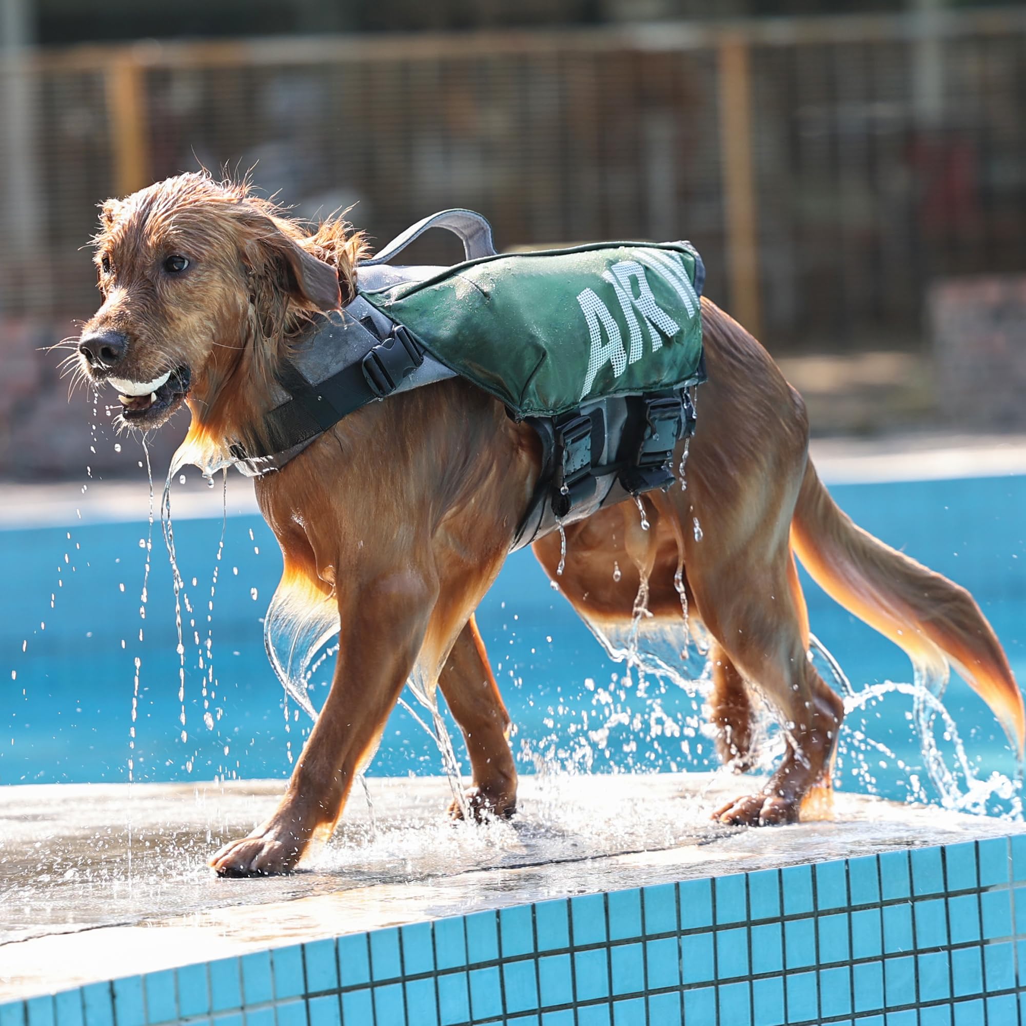 Becemuru Dog Life Jacket With High Flotation Airbag, Reflective Dog Life Vest Harness For Swimming Boating,Adjustable Puppy Swim