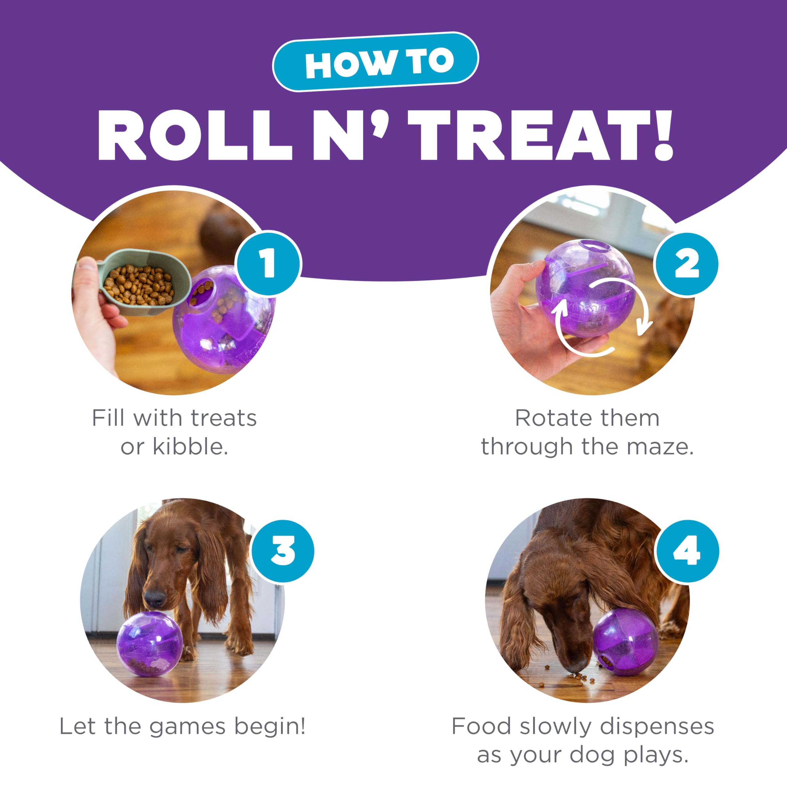 Outward Hound By Planet Dog Mazee Puzzle Ball Interactive Treat Dispensing Dog Toy, Purple