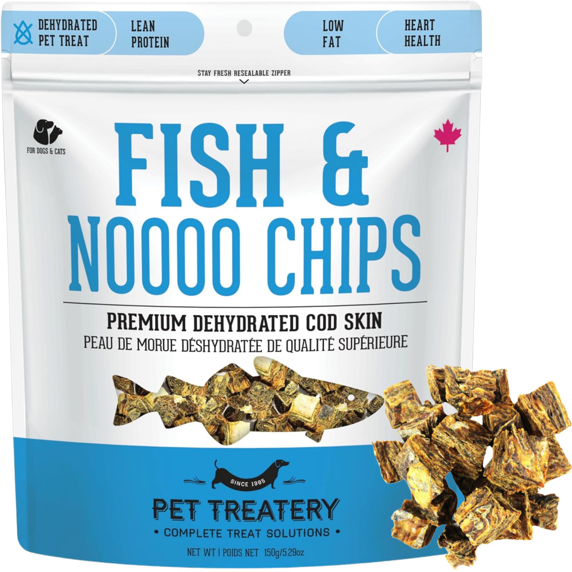 The Granville Island Pet Treatery Dehydrated Cod Skin for Dogs & Cats (5.3 oz, Pack of 1) - Dehydrated Single Ingredient Dog Tre