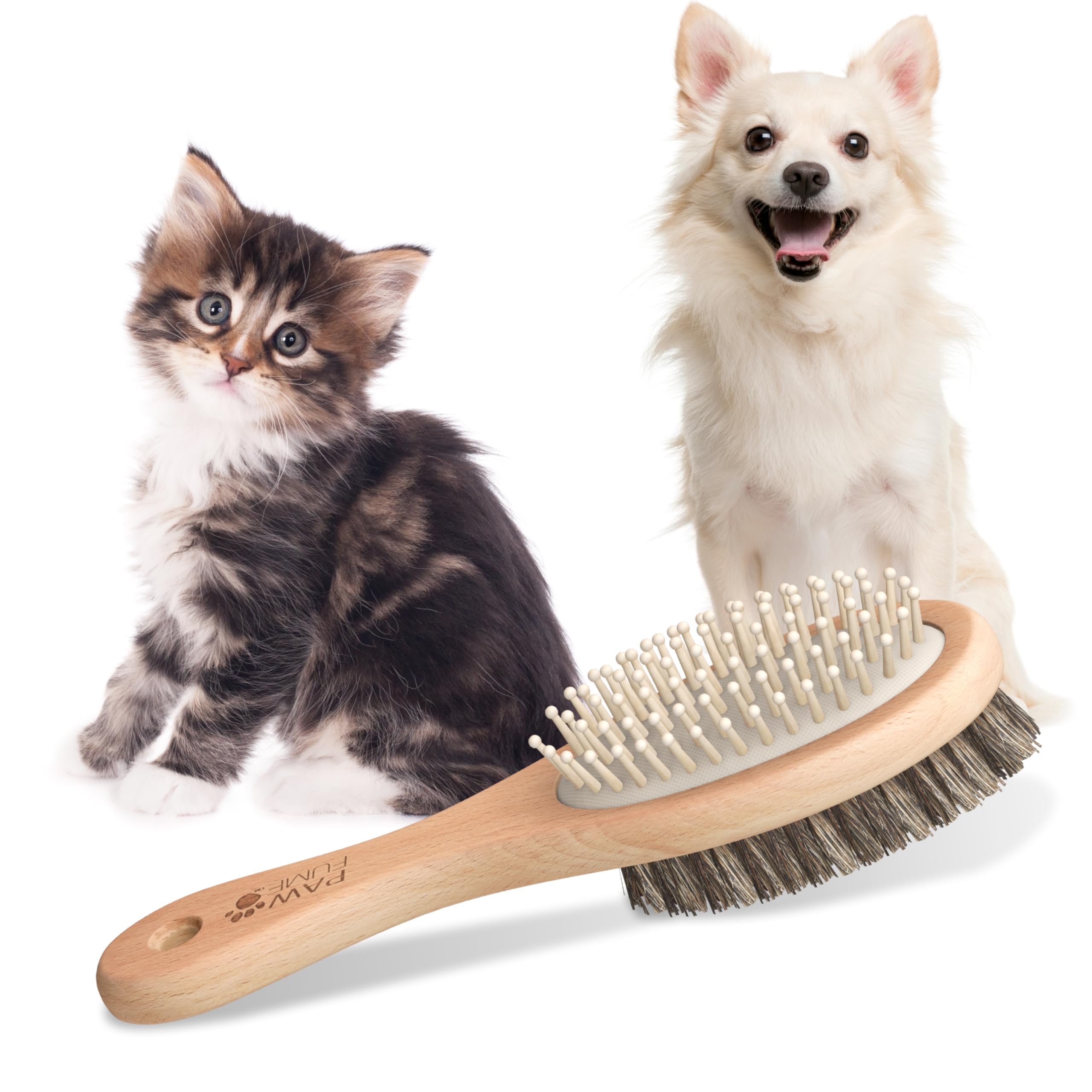Pawfume 2-In-1 Pet Brush – Dog Hair Brush – Cat Hair Brush – Dog Grooming Brush – Cat Grooming Brush – Soft Dog Brush For Long Haired Dogs – Soft Cat Brush For Long Haired Cats – Short Hair Dog Brush