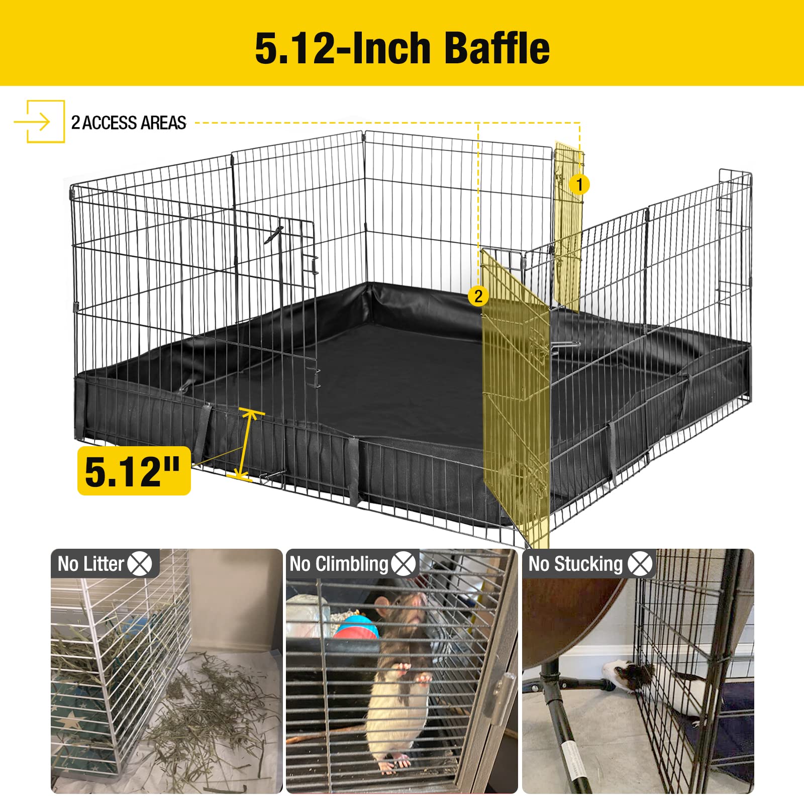 Aivituvin Rabbit Pen Indoor Bunny Pet Playpen Large Guinea Pig Outdoor Exercise Run Pet Enclosure-Playpen Only