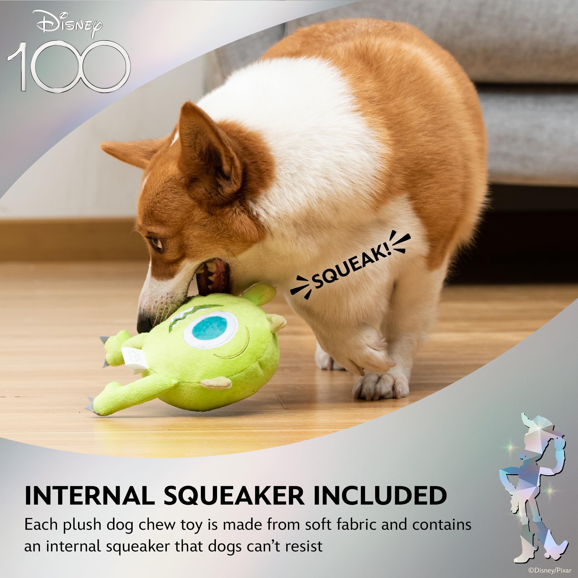 Disney For Pets Pixars Mike Wazowski Plush Dog Toy 6In | Disney Pixar Dog Toys | Plush Toy For Dogs Inspired By Mike From Pixars