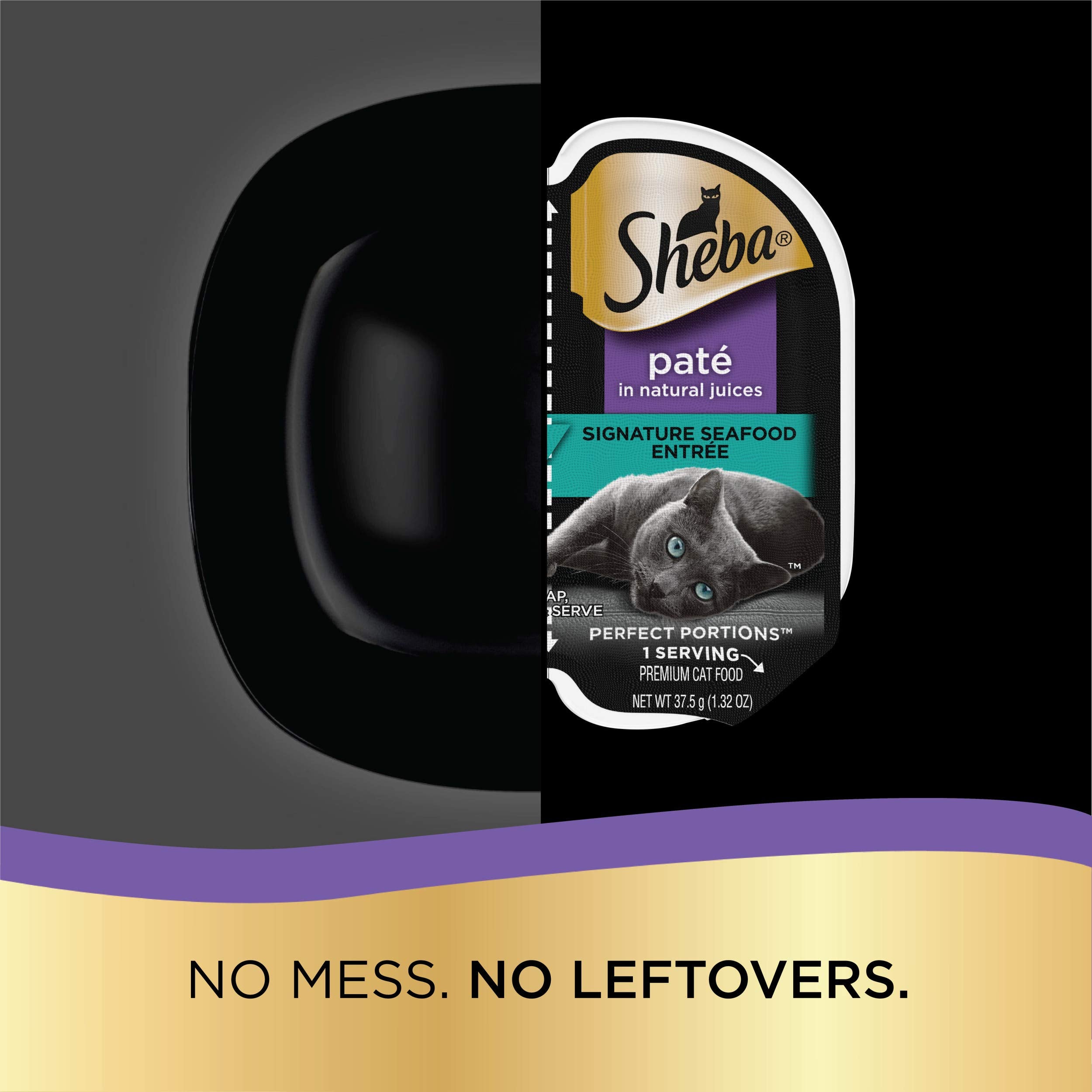 Sheba Perfect Portions Pat   Adult Wet Cat Food Trays, Signature Seafood Entr  e, Easy Peel Twin-Pack Trays (24 Count, 48 Servin