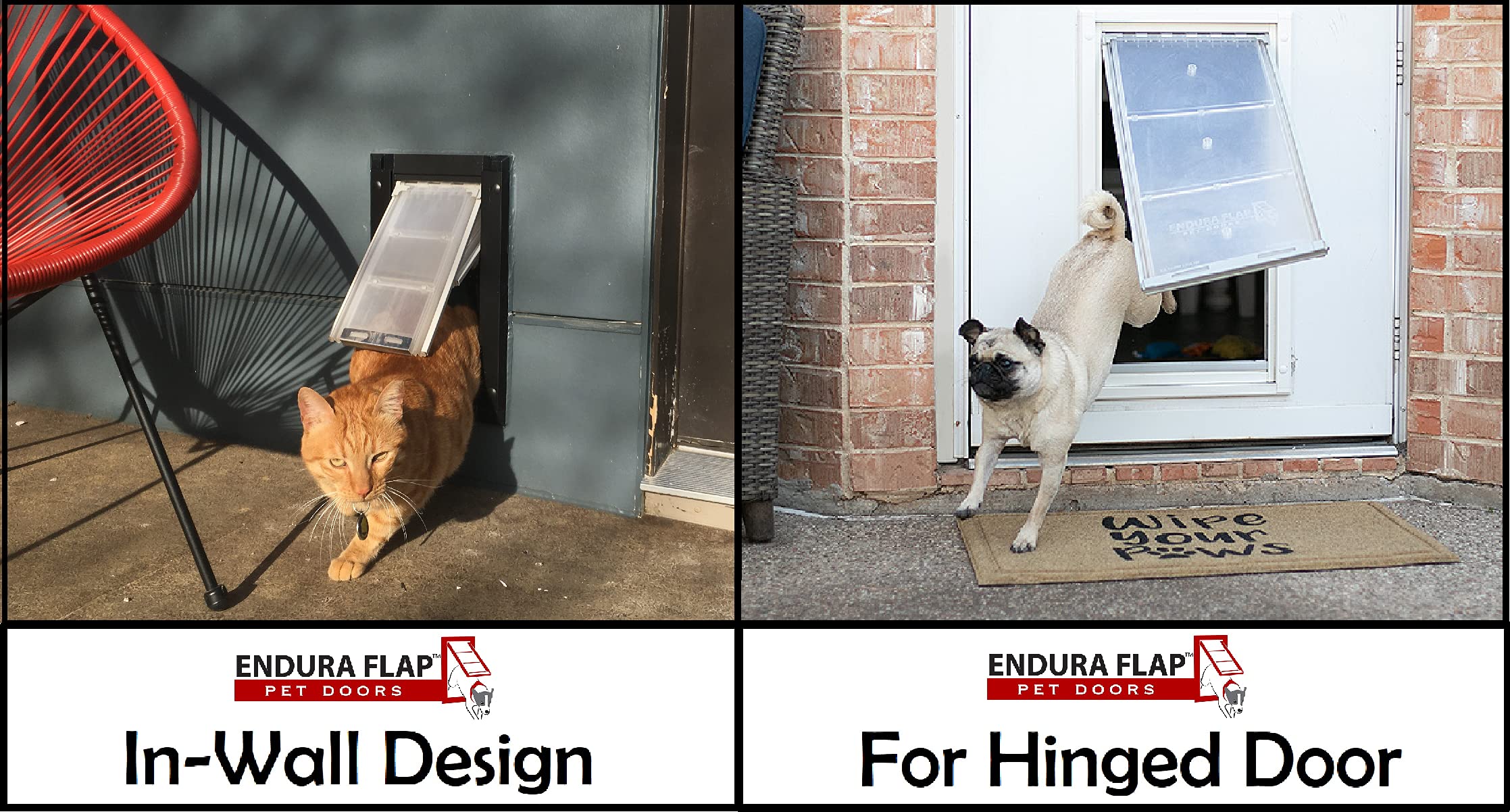 Endura Flap Cat Door For Doors | Ideal For Cats And Small Dogs | Energy Efficient Pet Entry With Secure Locking Cover | Premium