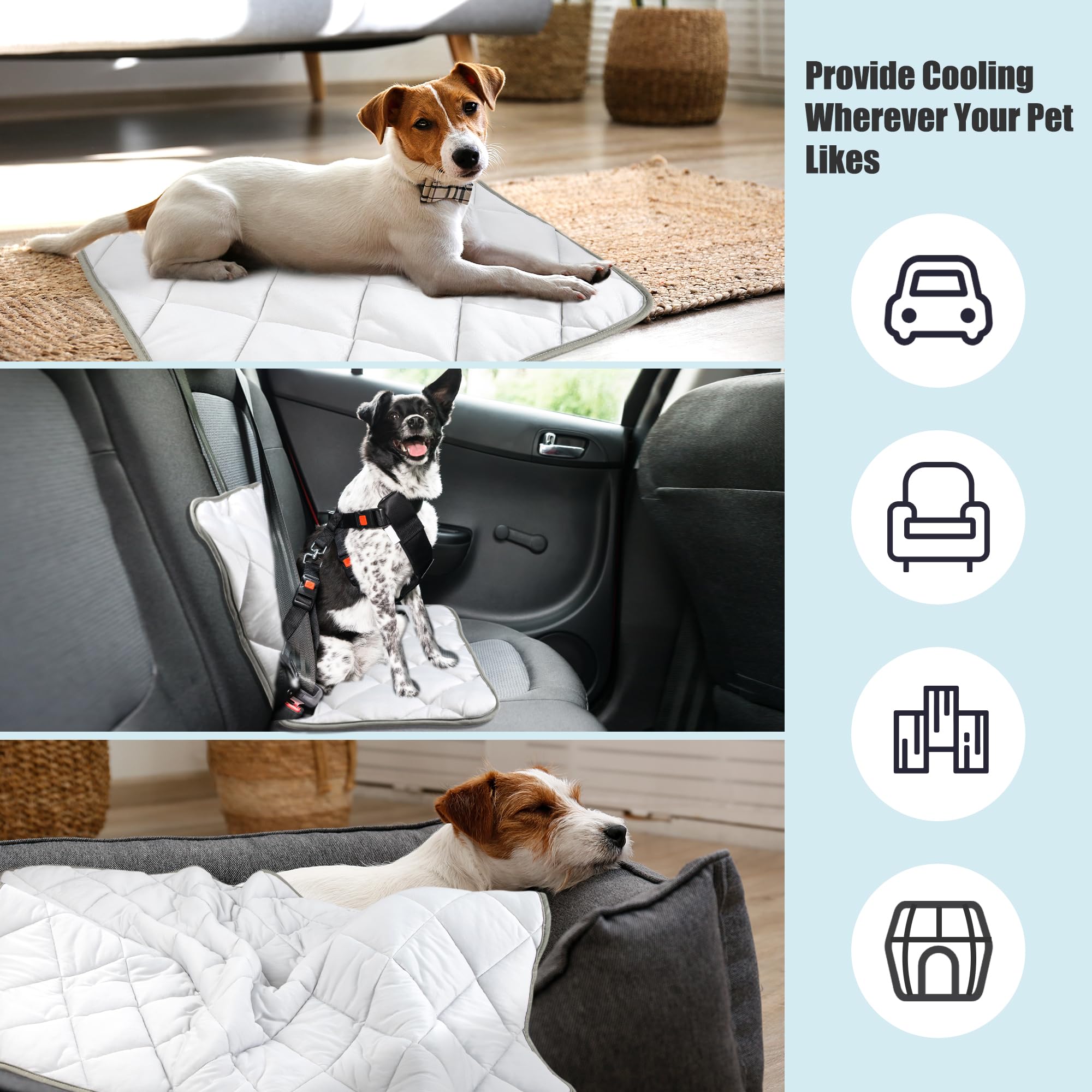 Leekalos Dog Cooling Mat,Pet Cooling Pads For Dogs Blanket,Summer Cooling Bed For Cats Blanket,Portable Pet Cooling Cushion For