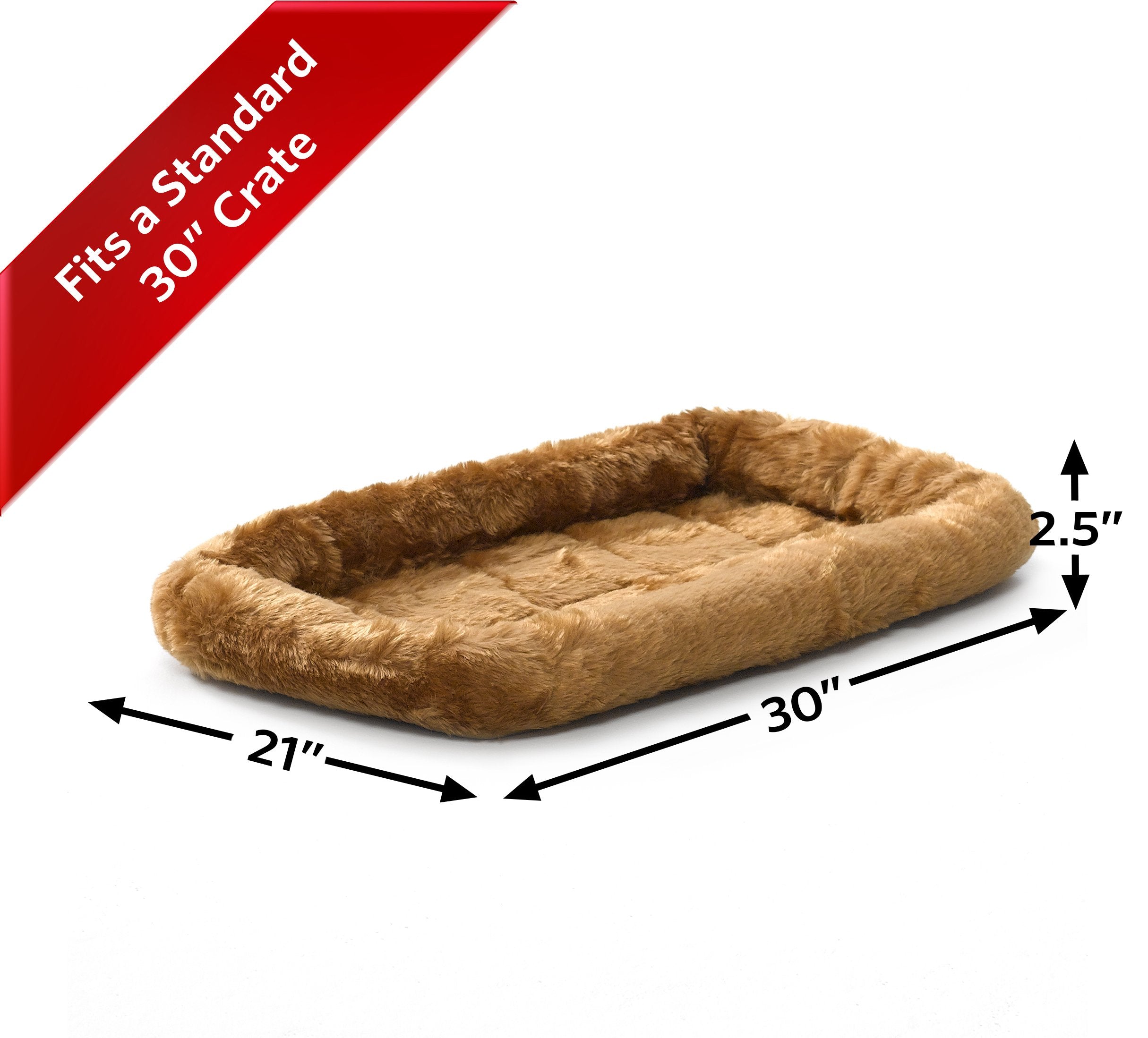 Midwest Homes For Pets Bolster Dog Bed 30L- Inch Cinnamon Dog Bed Or Cat Bed W/ Comfortable Bolster | Ideal For Medium Dog Breeds & Fits A 30-Inch Dog Crate | Easy Maintenance Machine Wash & Dry