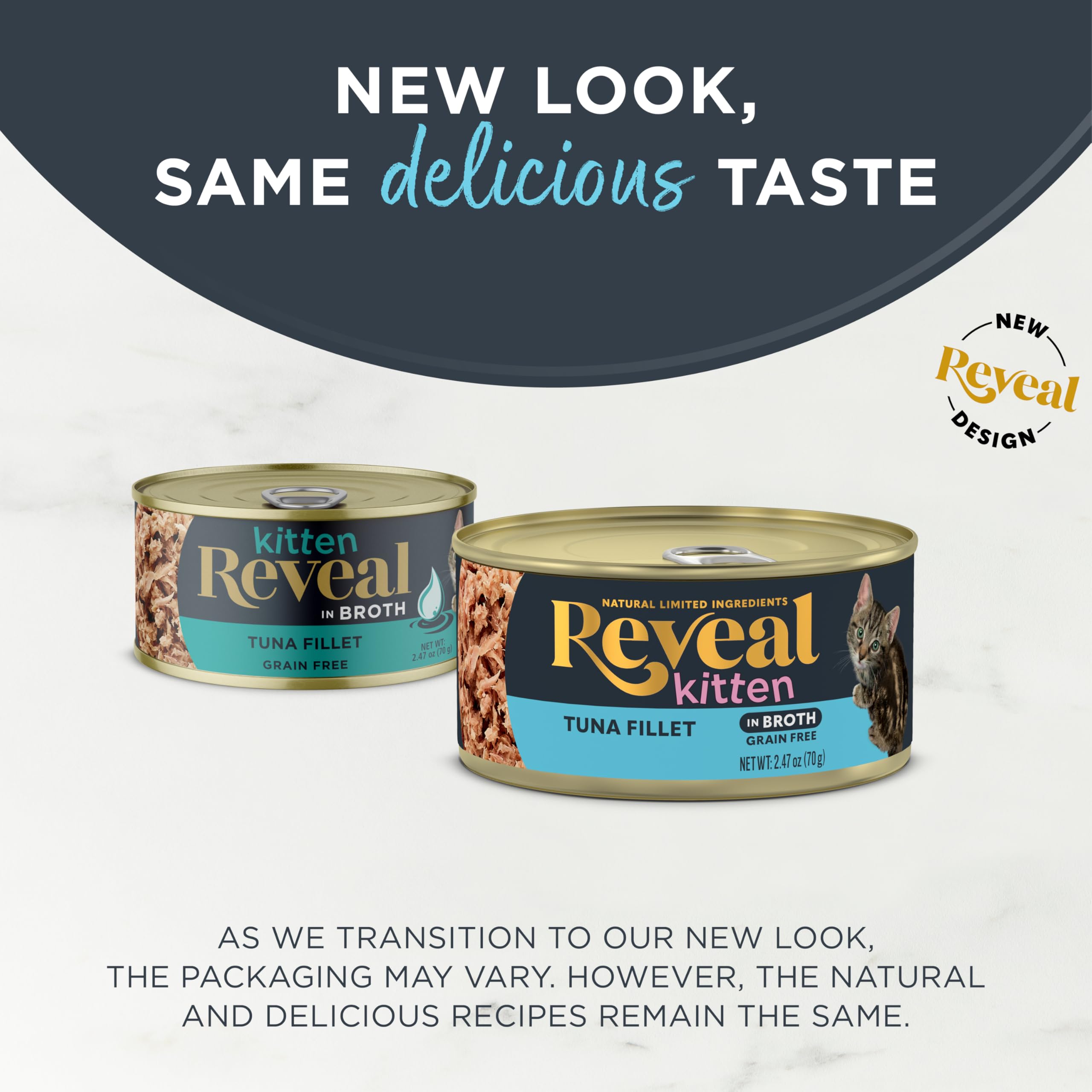 Reveal Natural Wet Kitten Food in Broth, Limited Ingredient Grain Free Canned Kitten Food, Protein with No Artificial Additives,