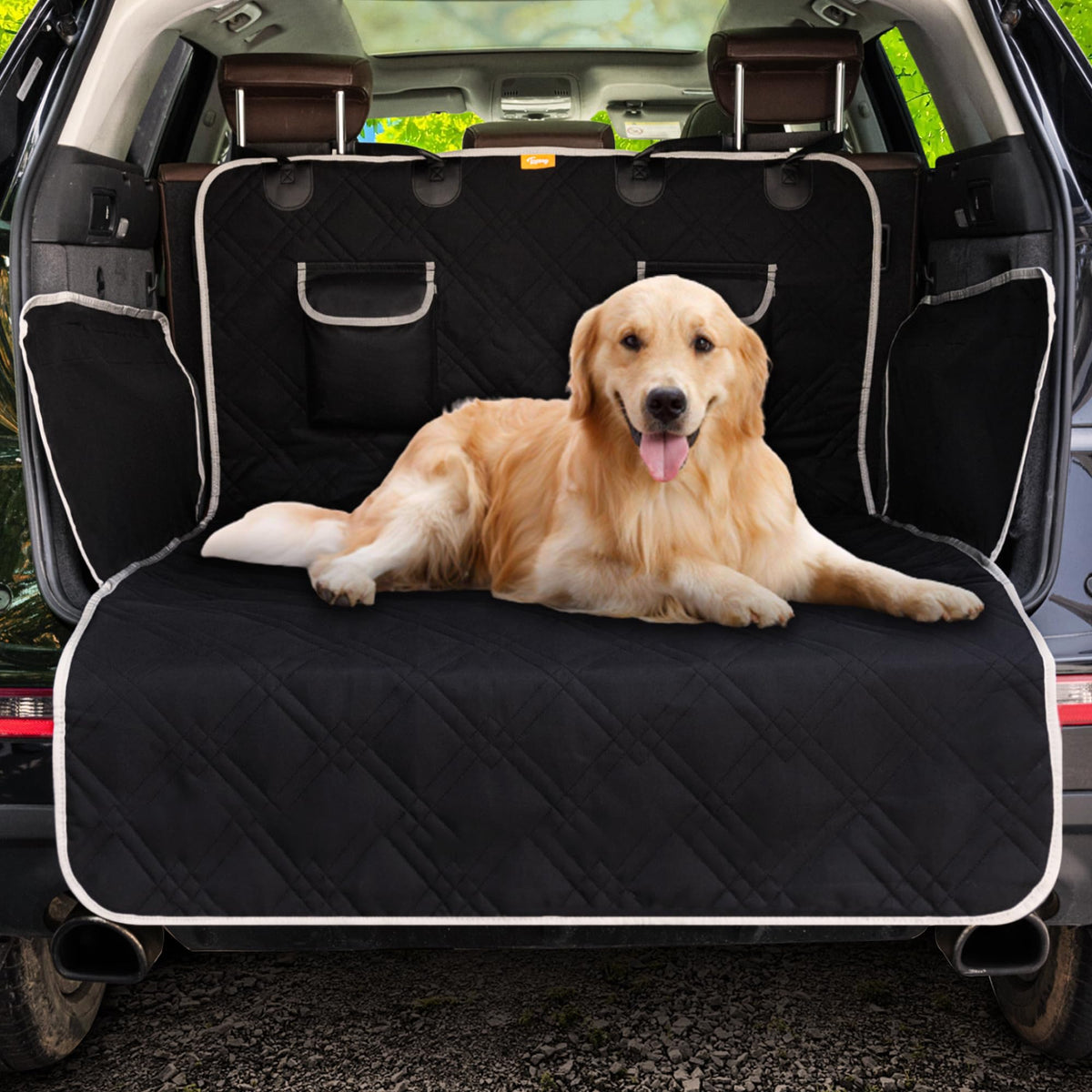 Toozey Suv Cargo Liner For Dogs - Waterproof Dog Trunk Seat Cover For Back Cargo Area, Dog Car Floor Mat With Side And Bumper Protector, Pet Cargo Cover Liner For Suv/Van/Truck, Standard, Black