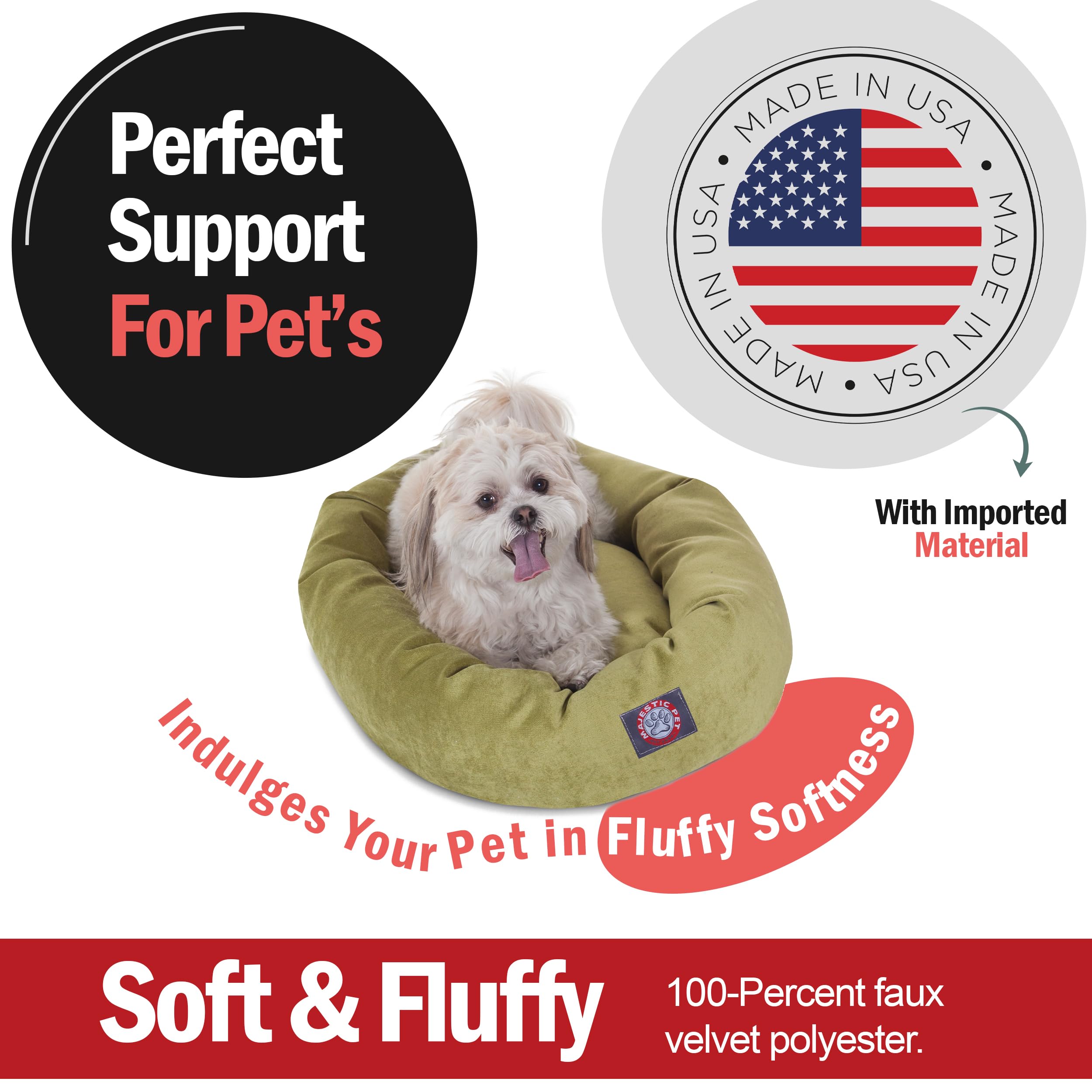 Majestic Pet Villa 24 Inch Shredded Memory Foam Dog Bed For Small Sized Dogs 24X19X7 Inch-Orthopedic Dog Bed-Durable Pet Bed - W