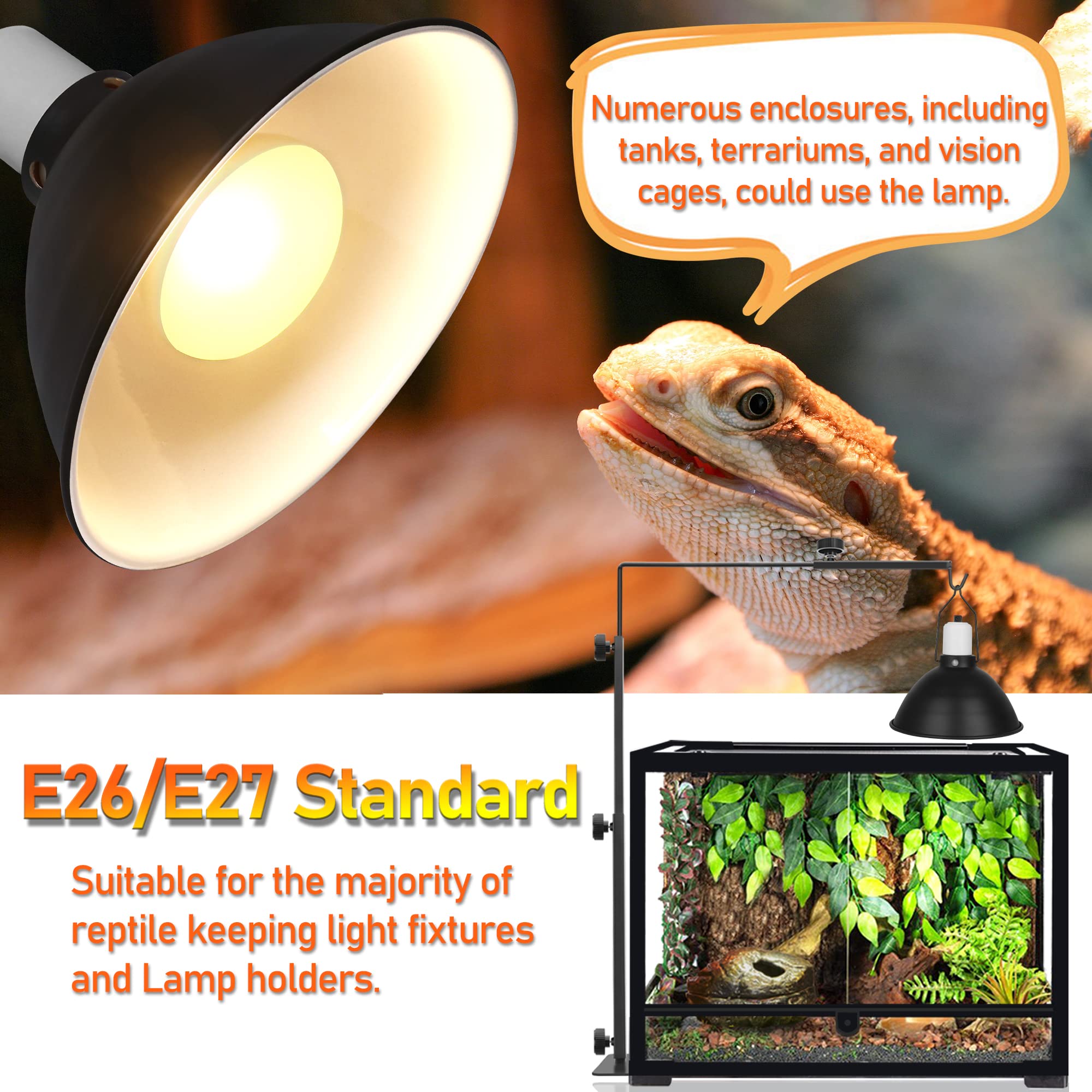 Neptonion 2Pack Reptile Heat Lamp 75W Uv Heat Light Bulb, Basking Daylight Spot Bulb For Lizard, Tortoise, Bearded Dragon (E26,110V)