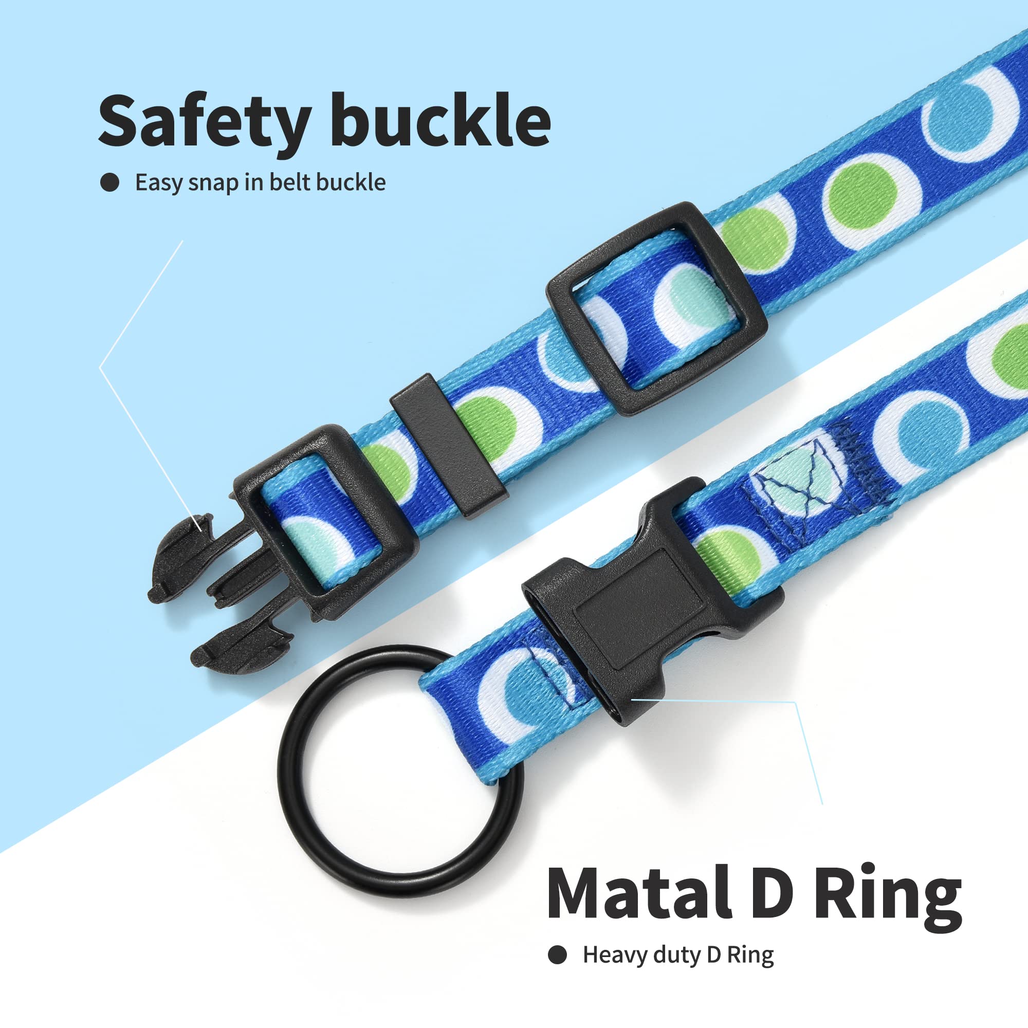 Mile High Life Dog Collar | Nylon Puppy Collars W Cute Patterns | Lightweight Girl Dog Collar | Boy Dog Collar For Small/Medium/Large Dogs (Blue Dot, Medium)