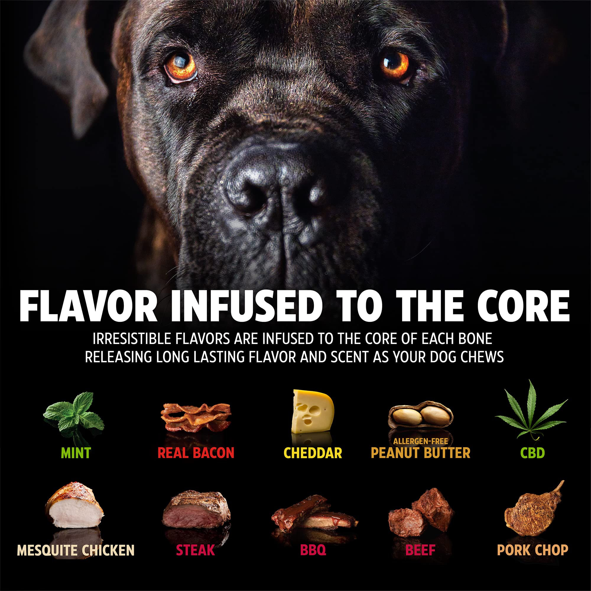 Pet Qwerks Flavorit Barkbone - Fillable Dog Bone For Moderate Chewers - Peanut Butter Flavor - 4.25