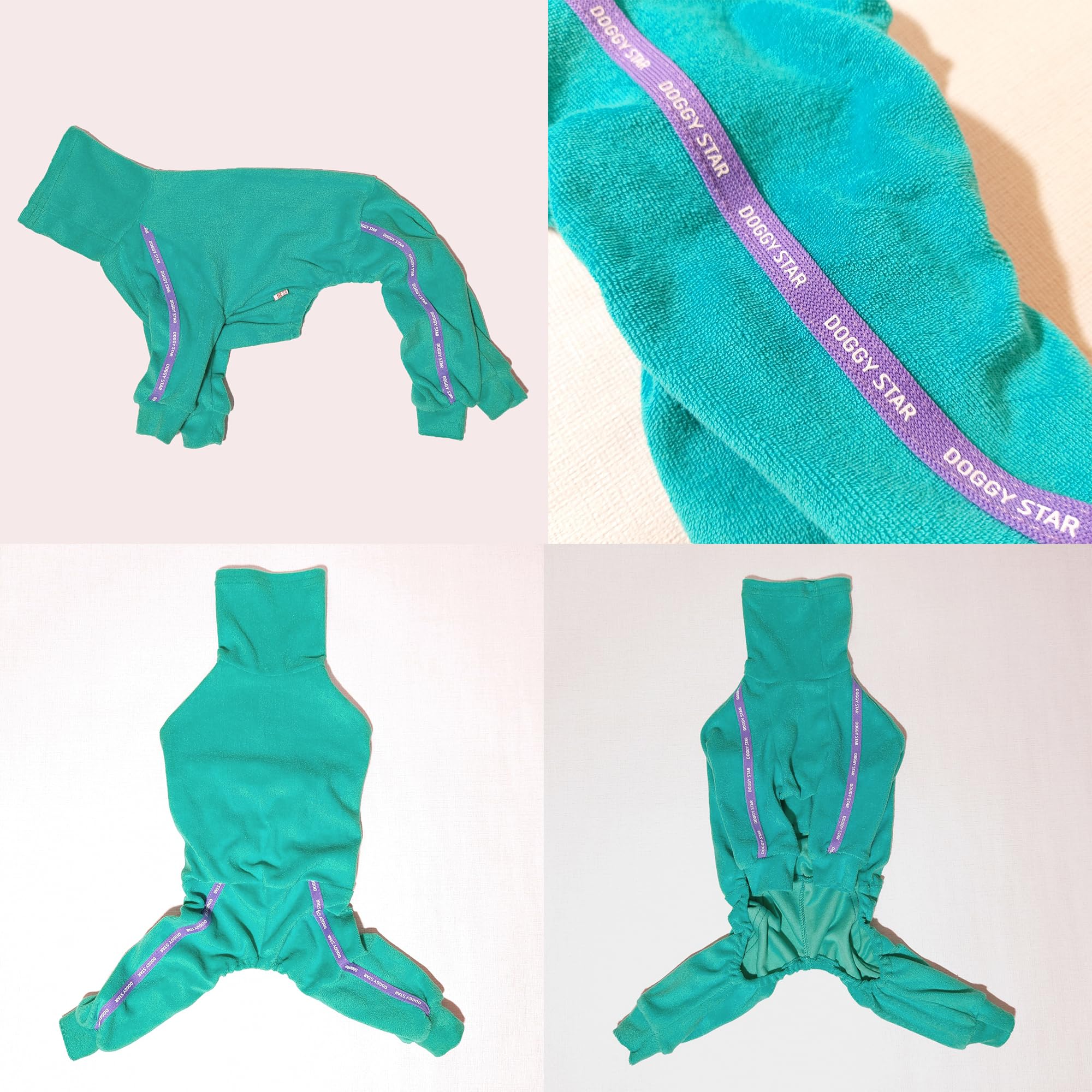 D Doggy Star Italian Greyhound Clothes Stretchy Towel Sports Onesie Outfit Whippet For Dog Coat (2Xl,Twl Turquoise)