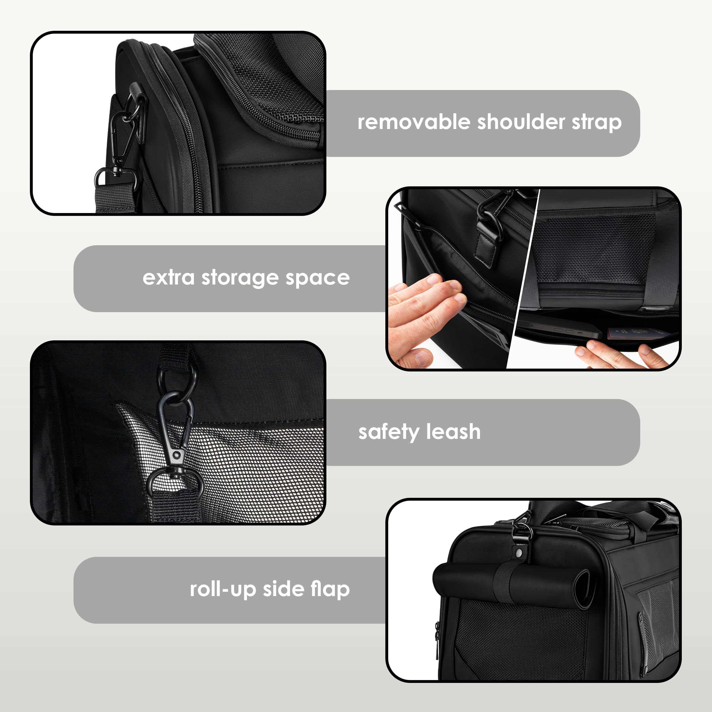 Tsa Airline Approved Pu Leather Luxury Pet Carrier - Size Xs/S - For Small Dogs And Cats