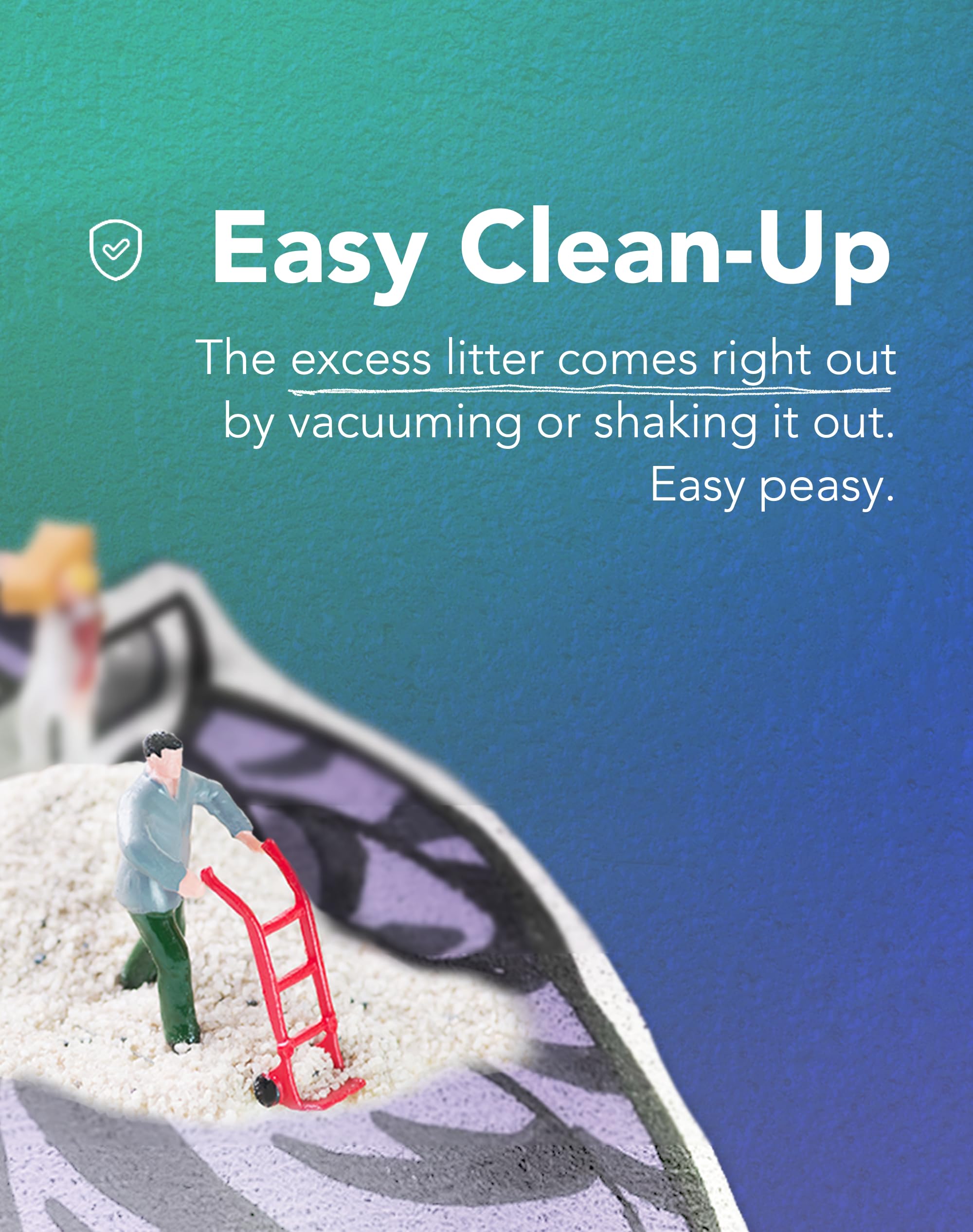 Lukamoo Cute Cat Litter Mat (24X16), For Kitty Litter & Cat Litter Box, Independent Artist Designed [Neon Neko Series] (Big Fami