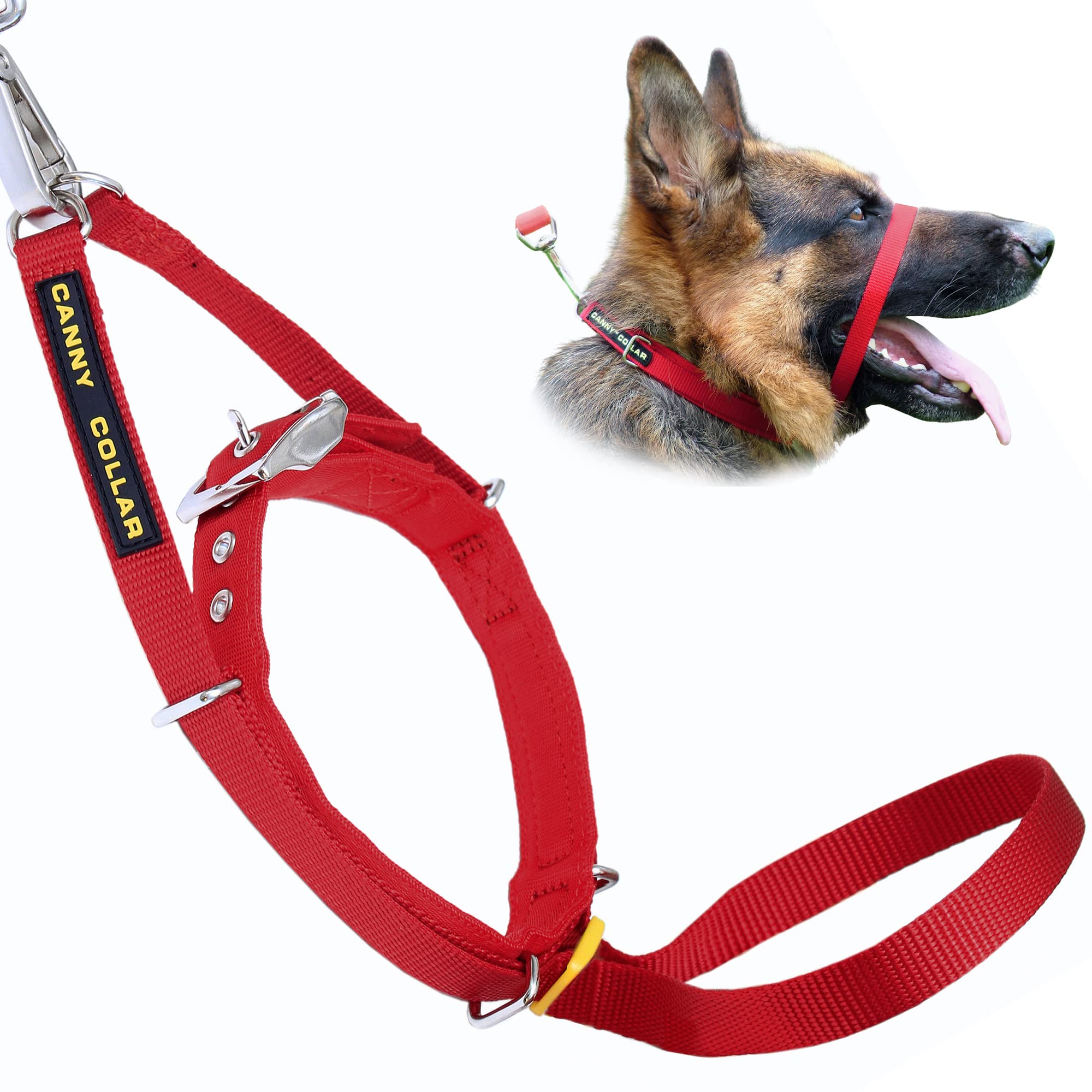Canny Collar No-Pull Dog Collar - The Kind, Gentle Head Collar For Dogs| Dog Training Tool For Easier Dog Walking | Red - Size 3