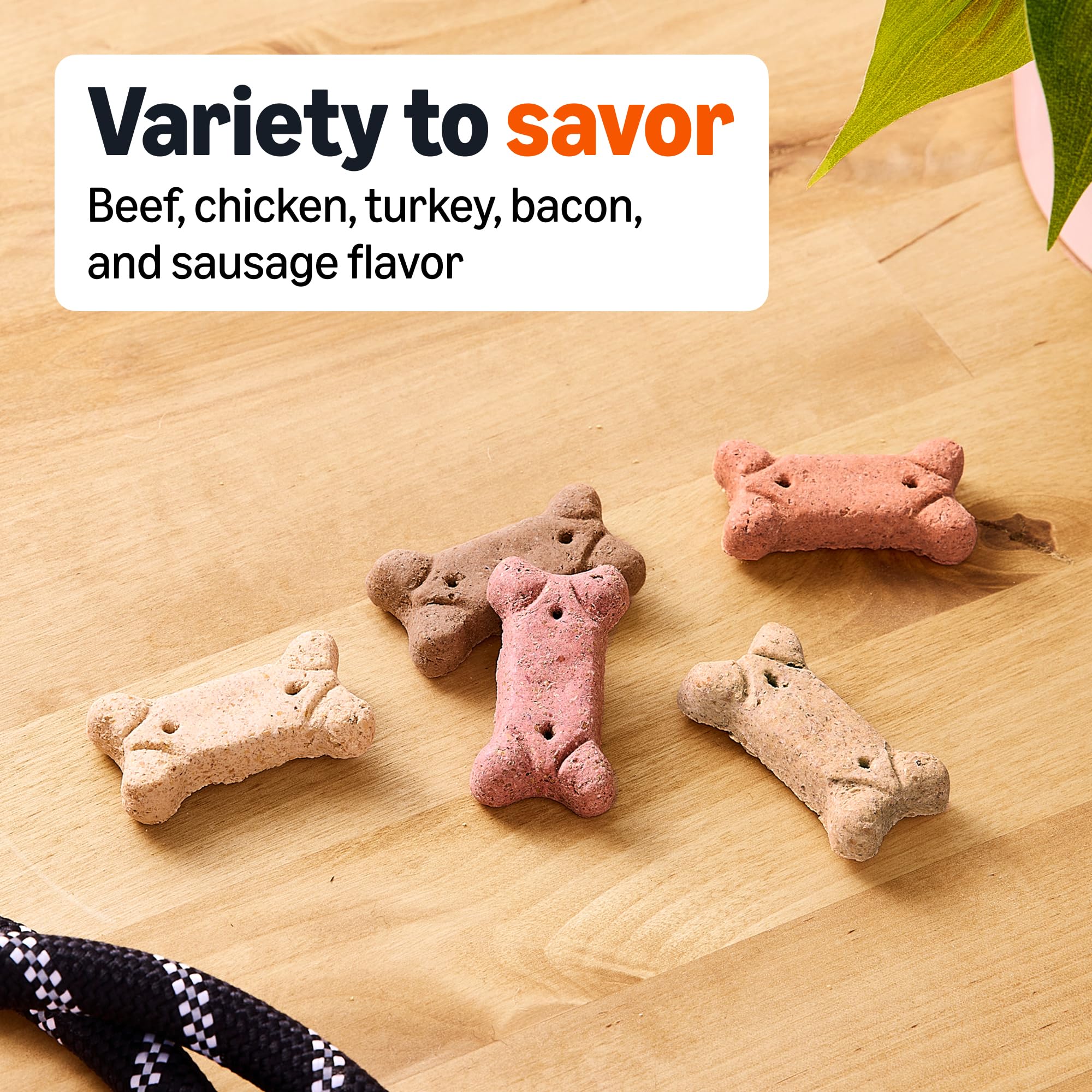 Amazon Basics Crunchy Dog Biscuits, Multi Flavor Treats, 5 lb. Box