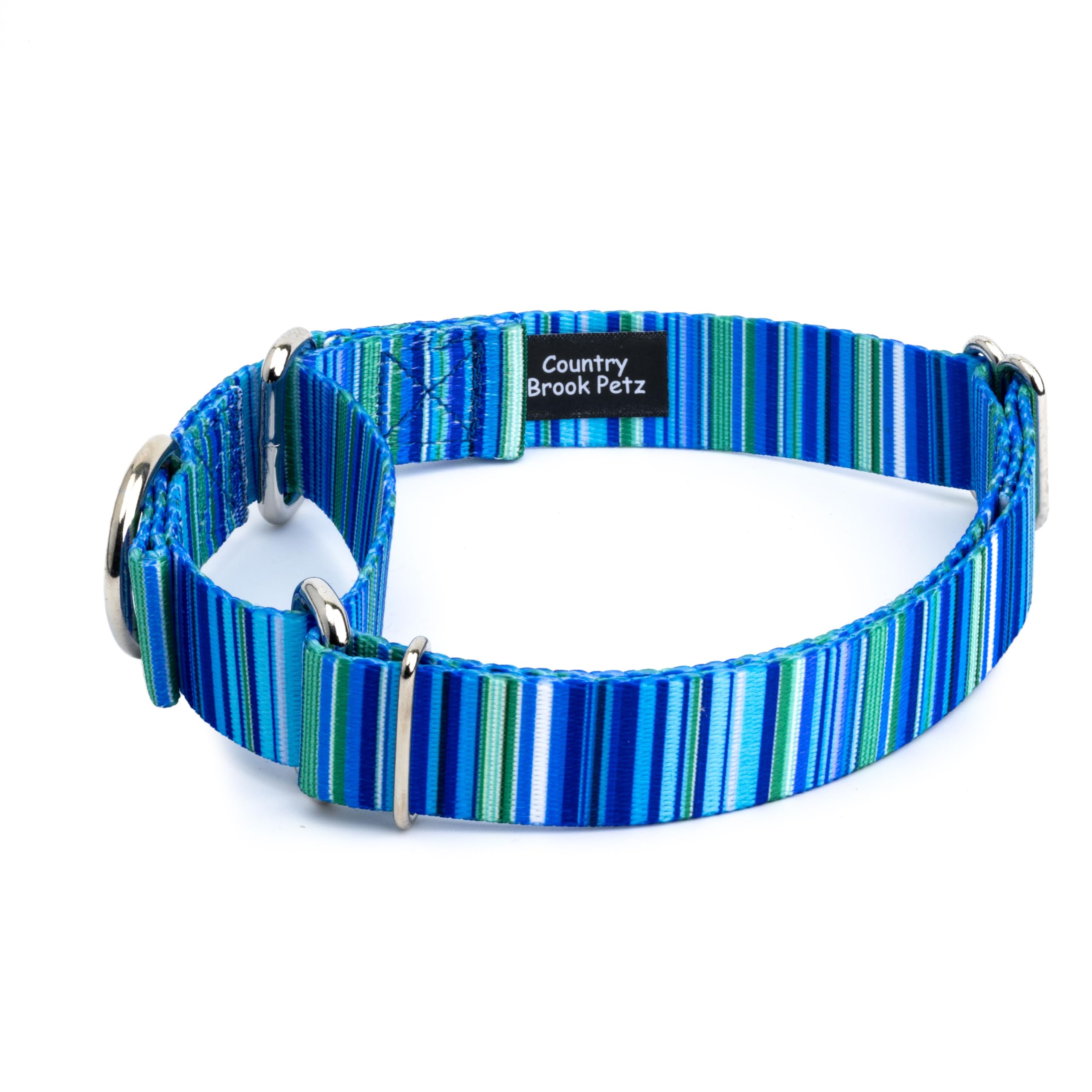 Country Brook Petz - Blue Serape Martingale Dog Collar - Country And Western Collection Featuring Rustic Designs (1 Inch, Medium