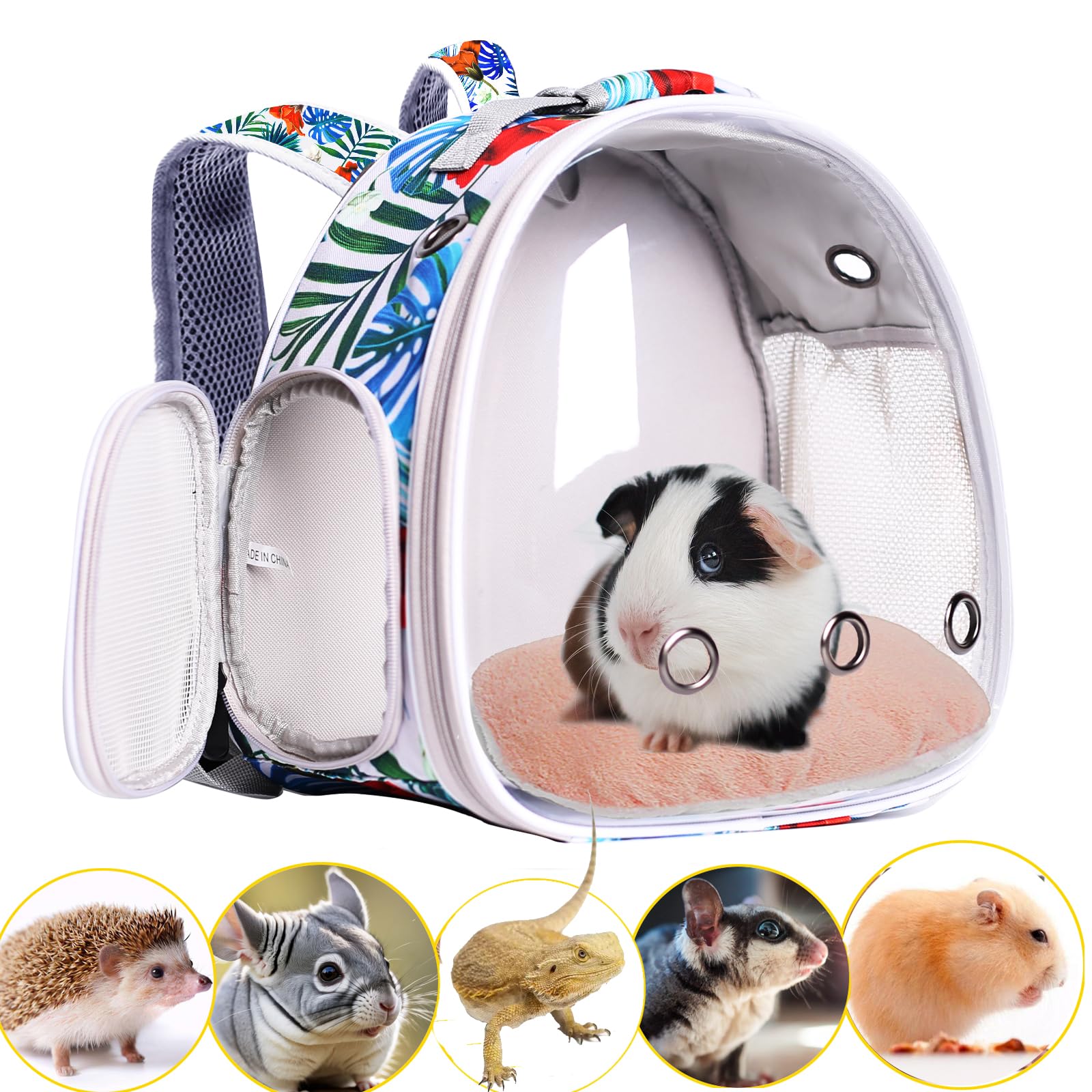 Hamster Backpack Carrier,Bearded Dragon Carrier Backpack For Kids With Clear Bubble Window,Small Animal Travel Backpack For Guin