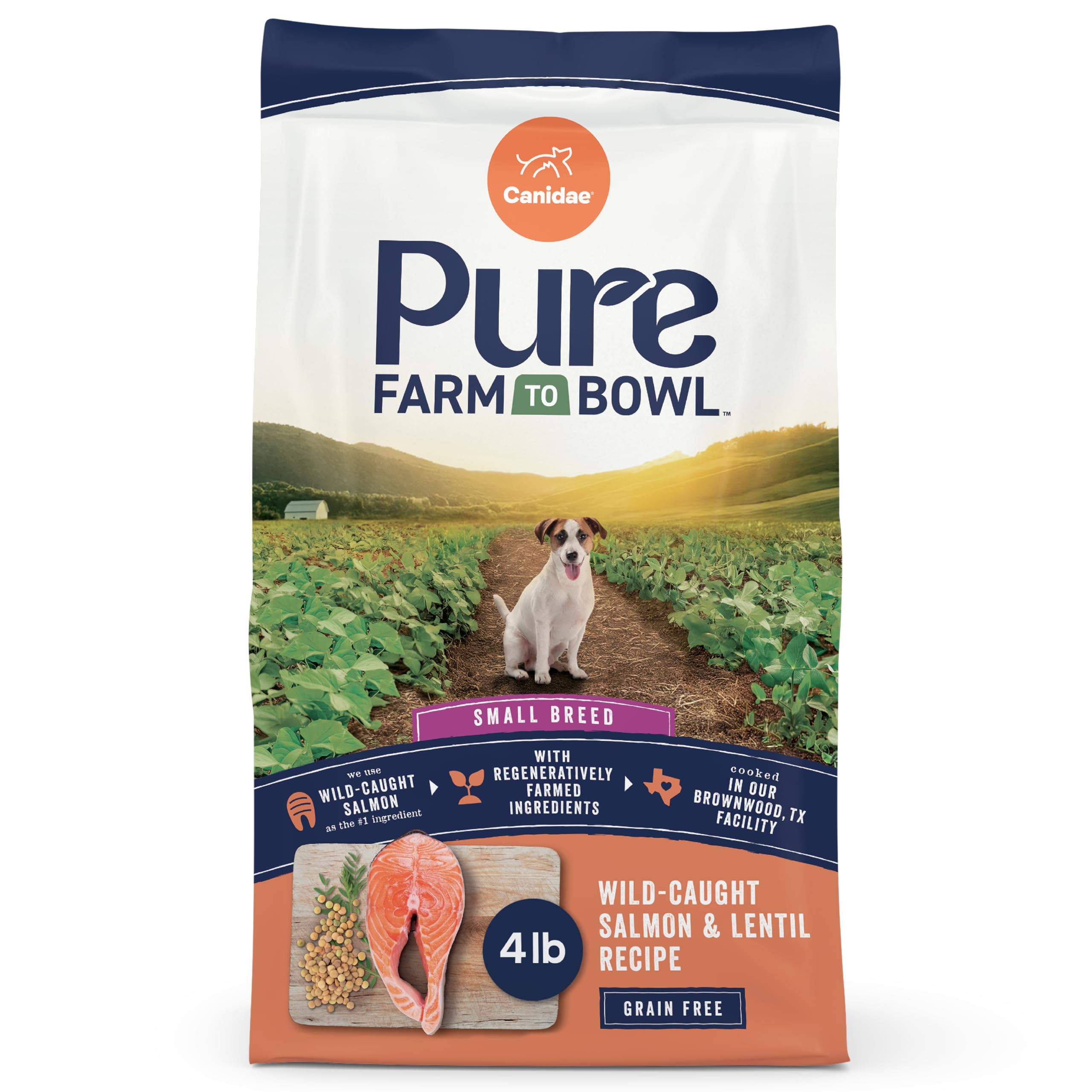 Canidae Pure Farm to Bowl Small Breed, Wild-Caught Salmon & Lentil Recipe, 4 lbs.
