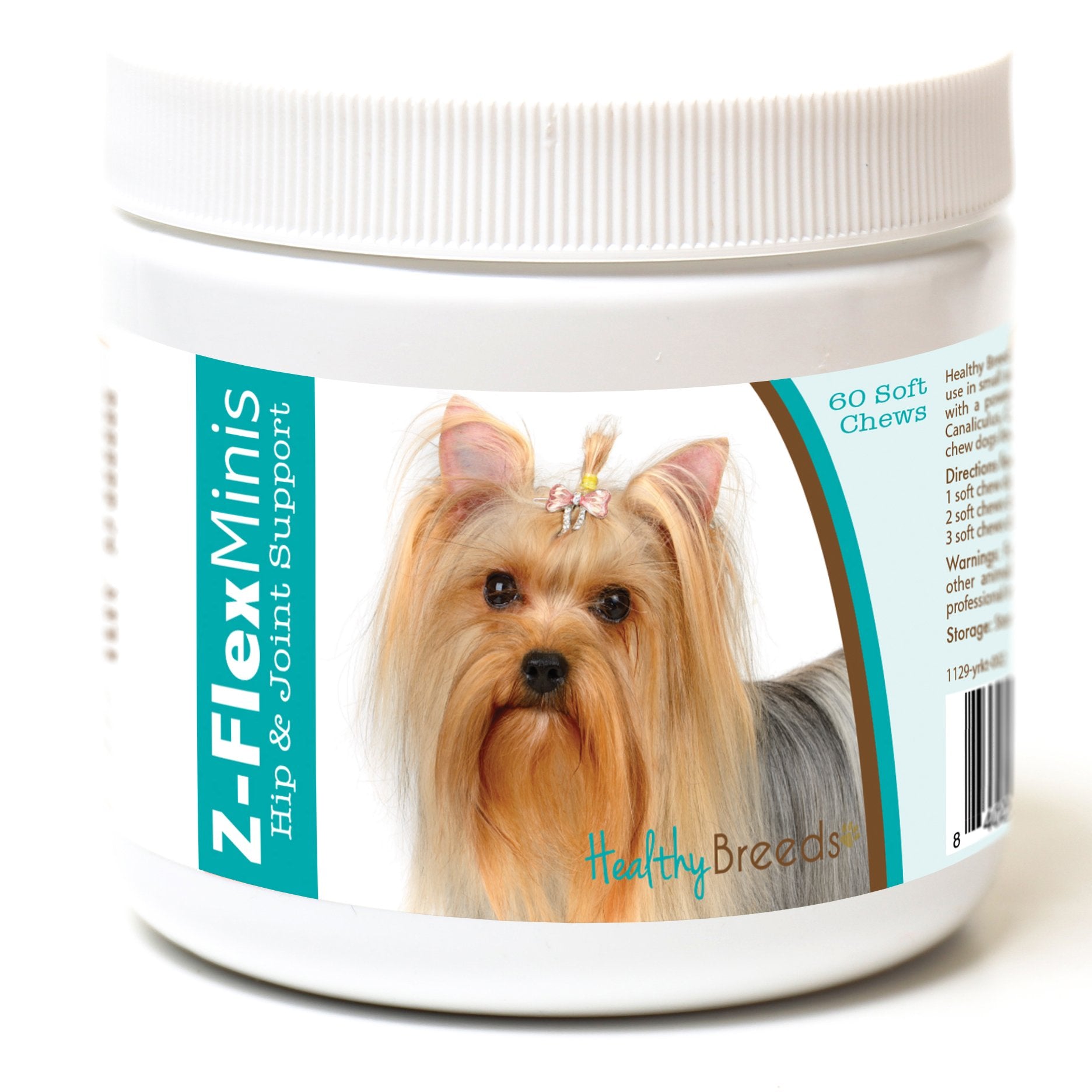Healthy Breeds Yorkshire Terrier Z-Flex Minis Hip and Joint Support Soft Chews 60 Count