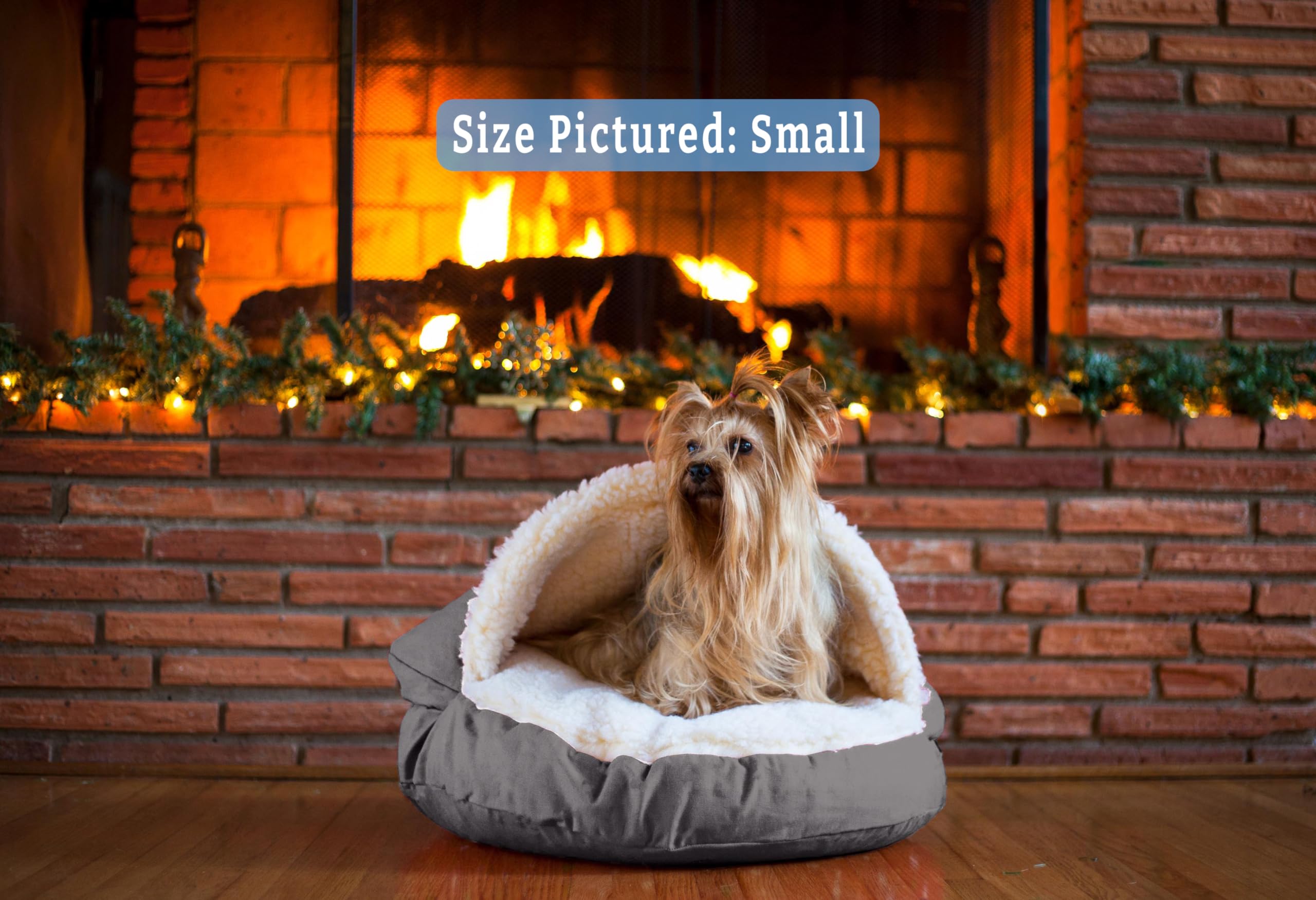 Snoozer Classic Poly-Cotton Cozy Cave Pet Bed, Extra Large, Heather Gray