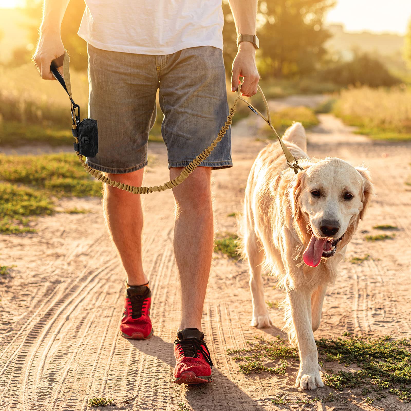 OEBEESA Dog Collar and Leash: - Nylon K9 Collars with Handle and Heavy Duty Metal Buckle for Medium and Large Dogs with 3 Patche