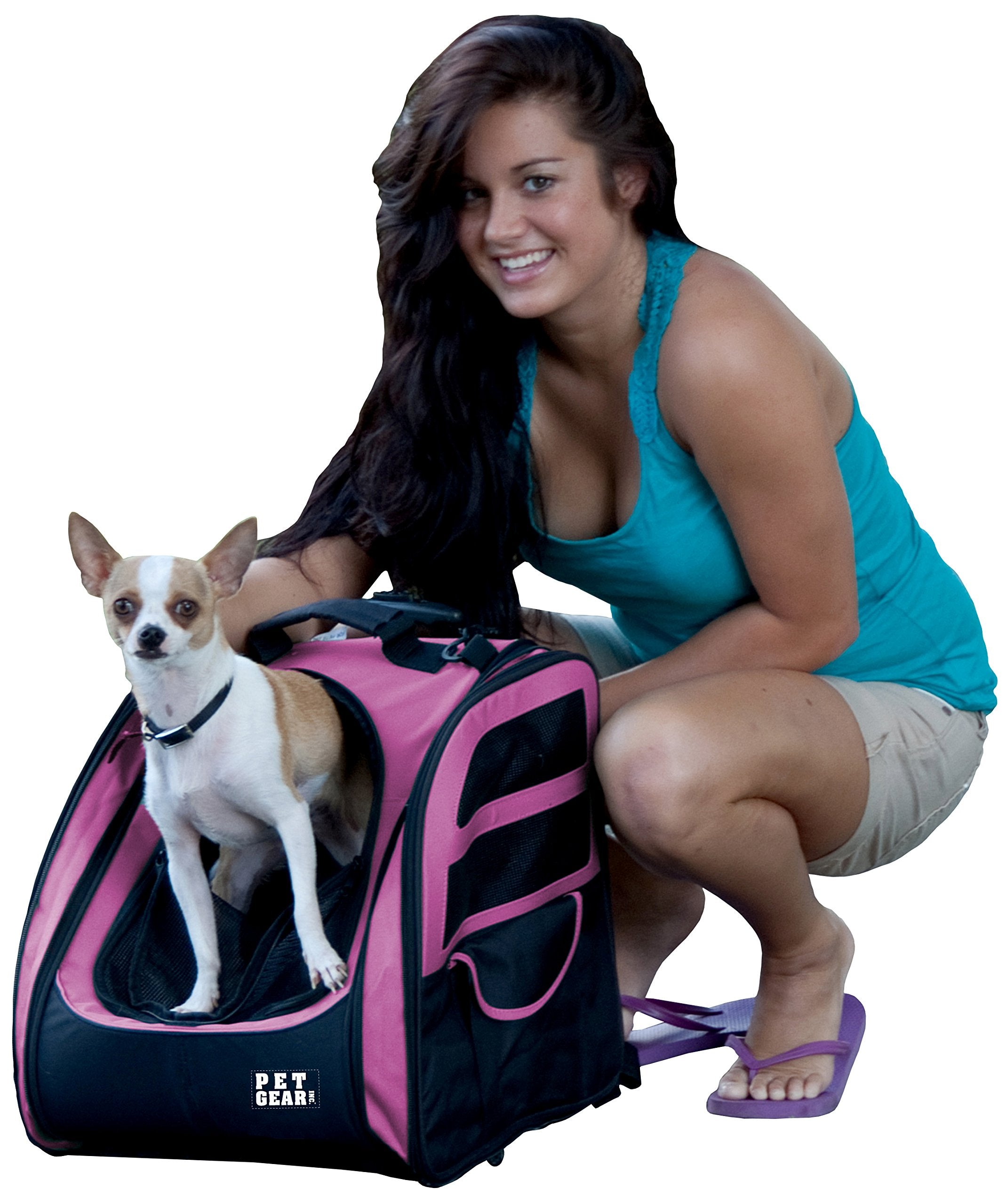 Pet Gear I-Go2 Traveler Roller Backpack, Travel Carrier, Car Seat For Cats/Dogs, Mesh Ventilation, Included Tether, Telescoping