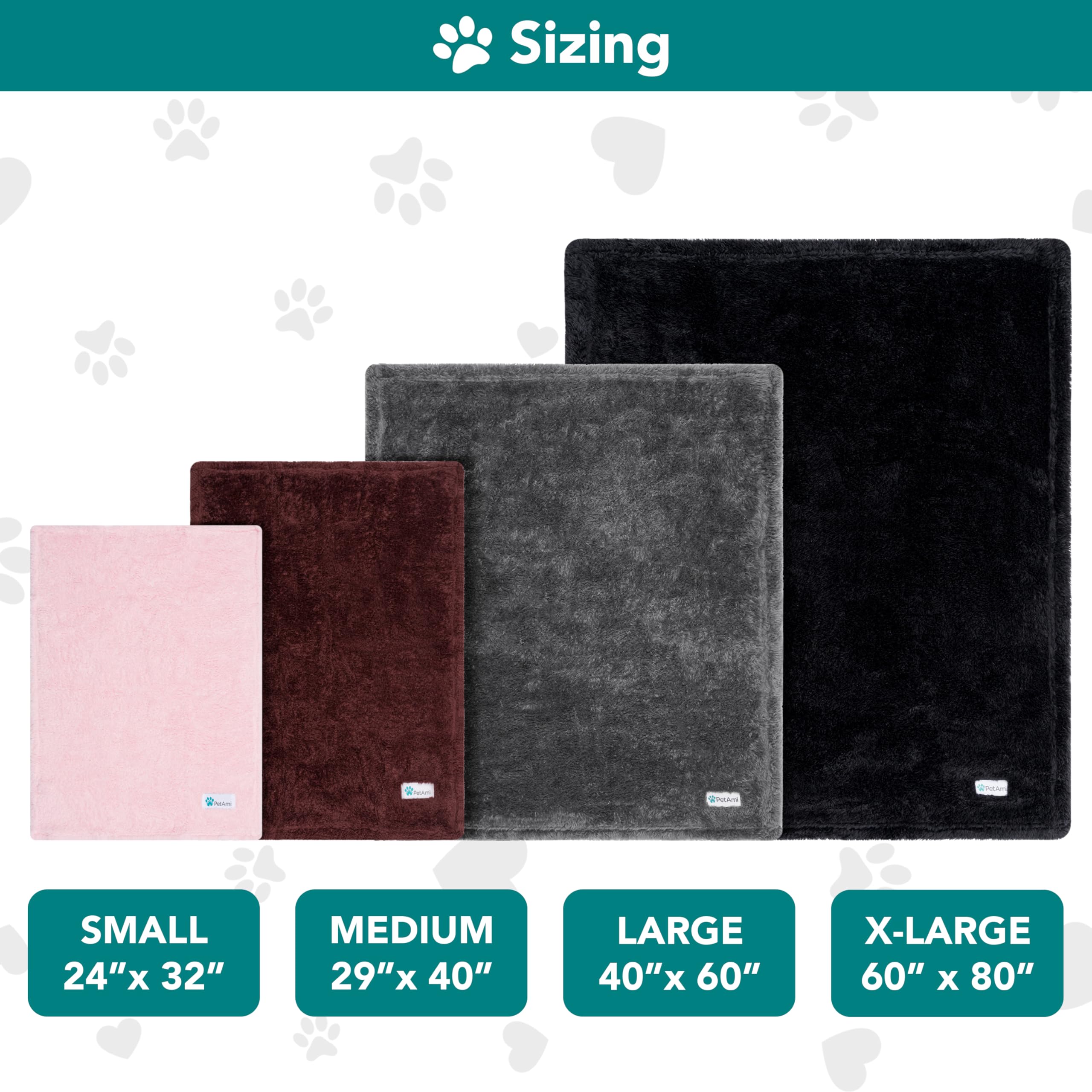 Petami Dog Blanket For Large Medium Dogs Black, Fluffy Soft Puppy Blanket, Sherpa Fleece Cat Blanket For Kitten Doggie, Calming Pet Blanket Throw For Bed Washable Sofa Couch Cover, Large 40X60