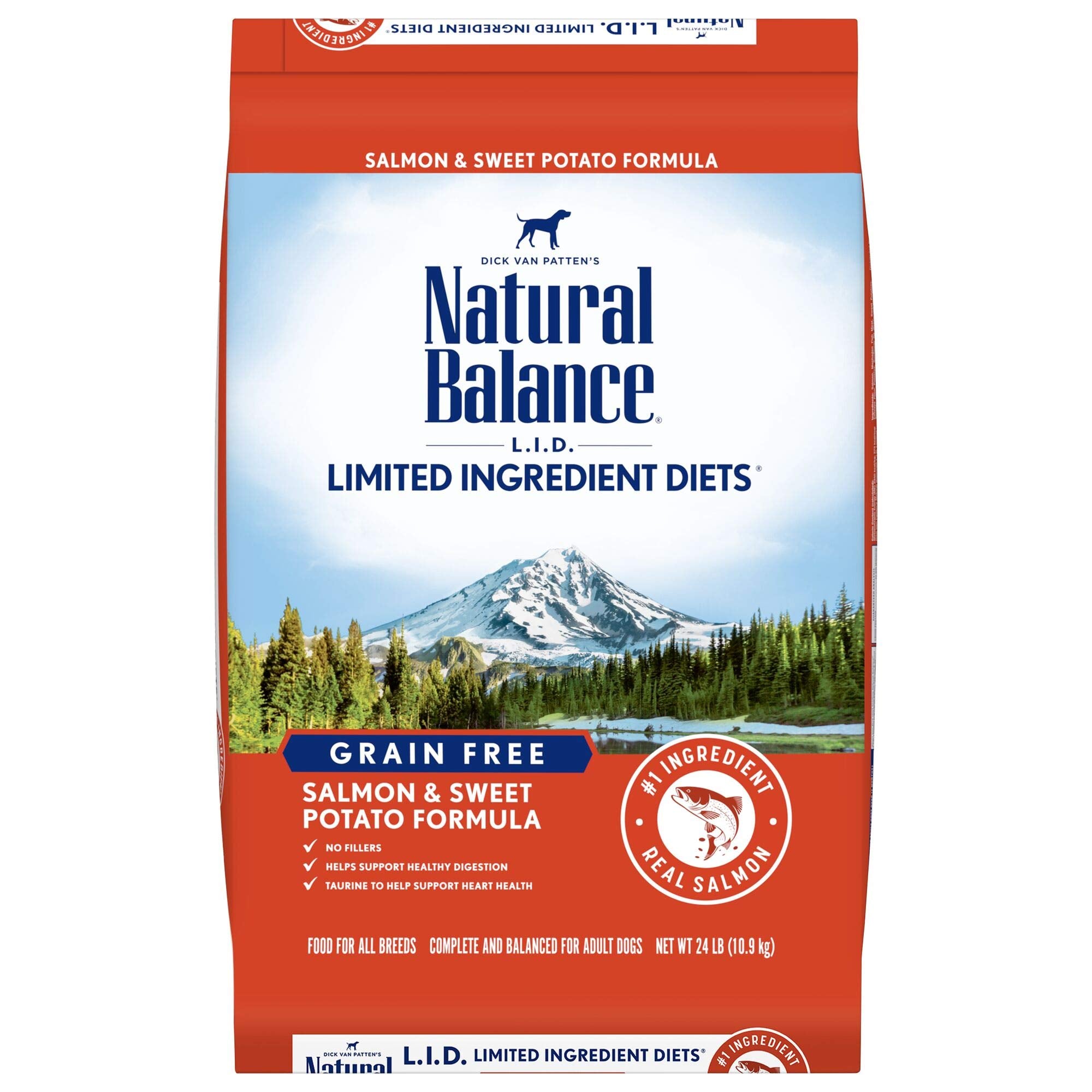 Natural Balance Limited Ingredient Adult Grain-Free Dry Dog Food, Salmon & Sweet Potato Recipe, 24 Pound (Pack of 1)