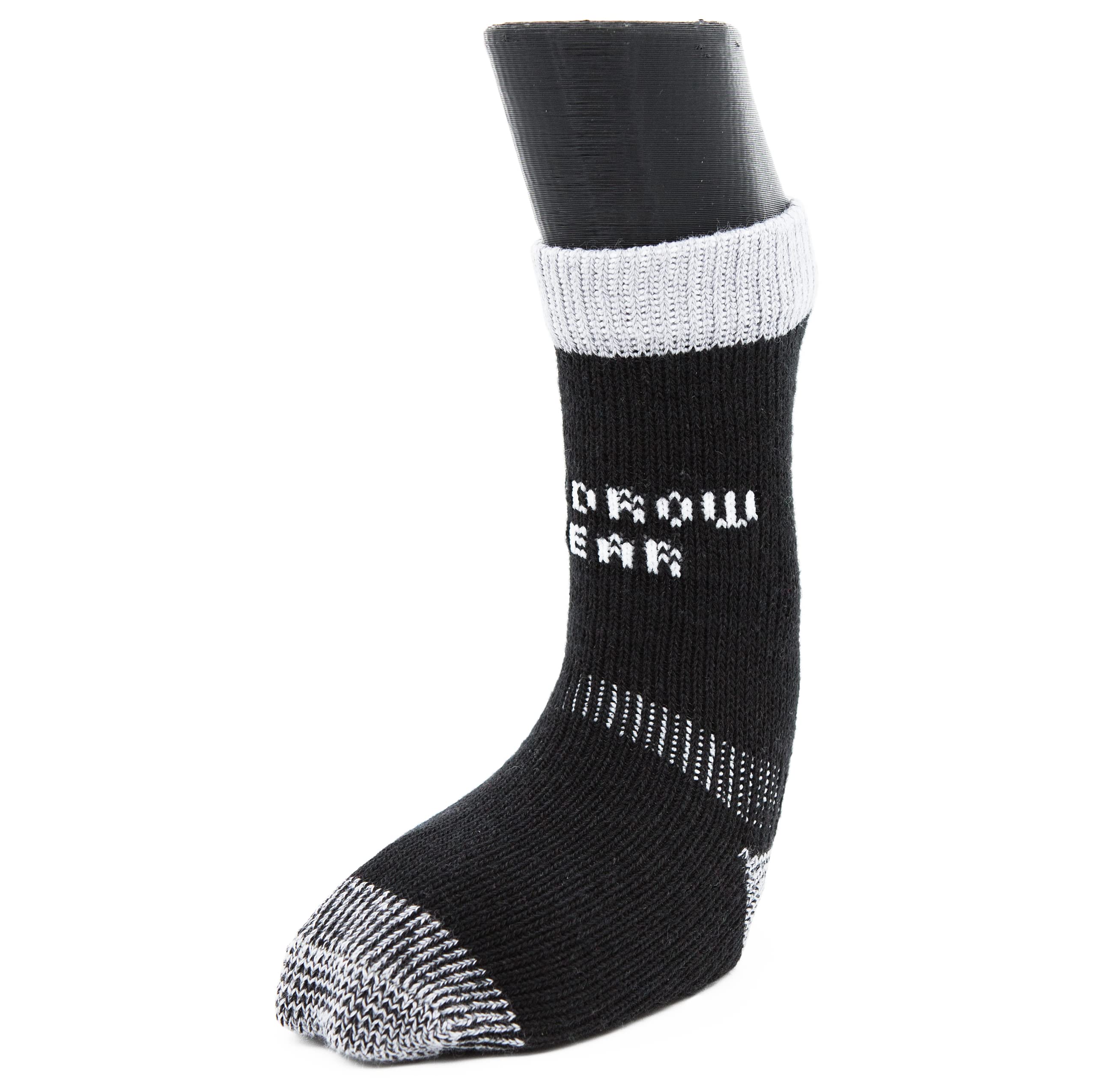 Woodrow Wear, Power Paws Greyhound Edition Reinforced Foot Dog Socks, Black Grey, M, Fits 40-70 pounds