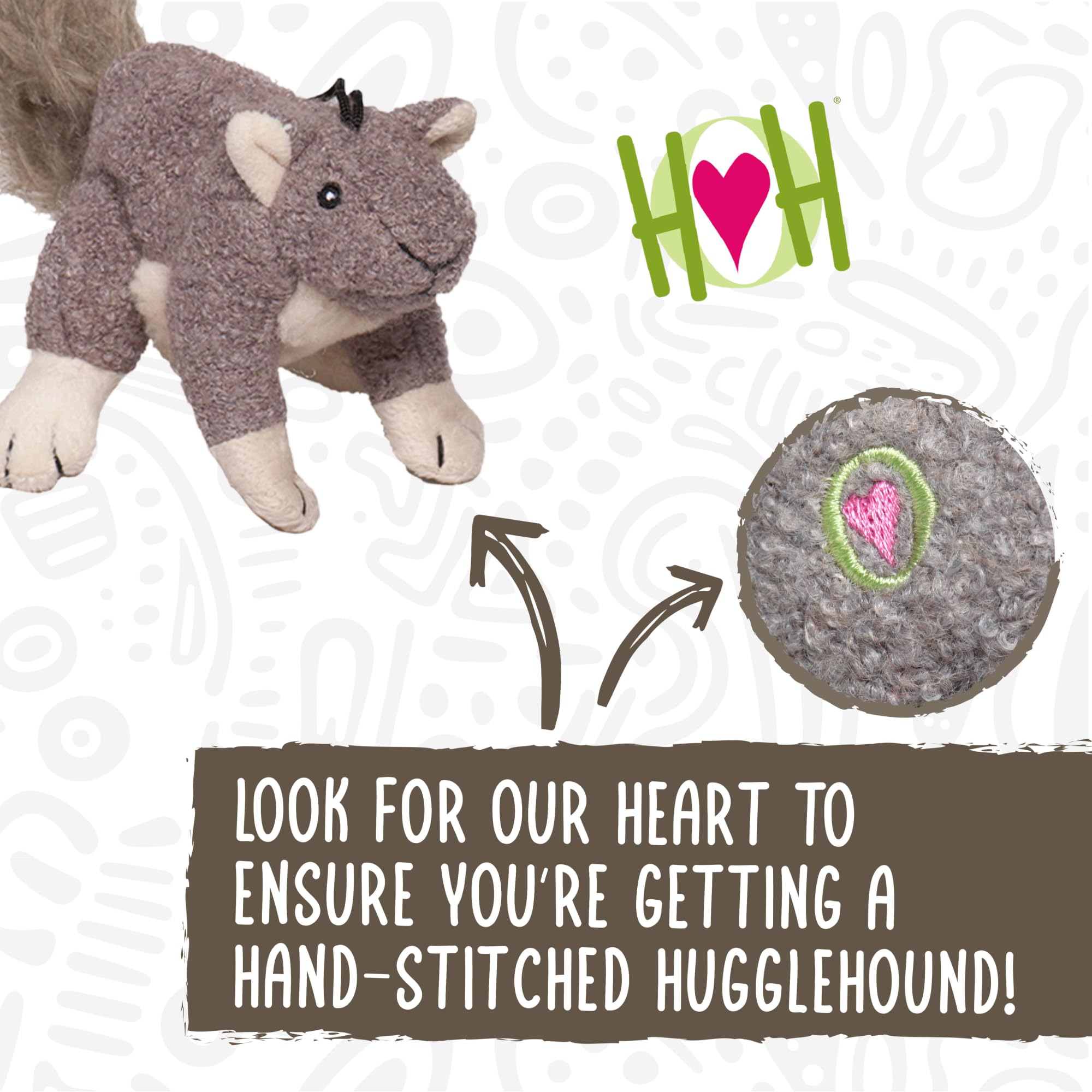 Hugglehounds Plush Dog Toys For Large Dogs & Aggressive Chewers - Squeaky Dog Toy - Soft Extra Durable Stuffed Pet Toy - Fluffy Knotless Puppy Toys - Best For All Breed | Xl Plush Lil Feller Squirrel