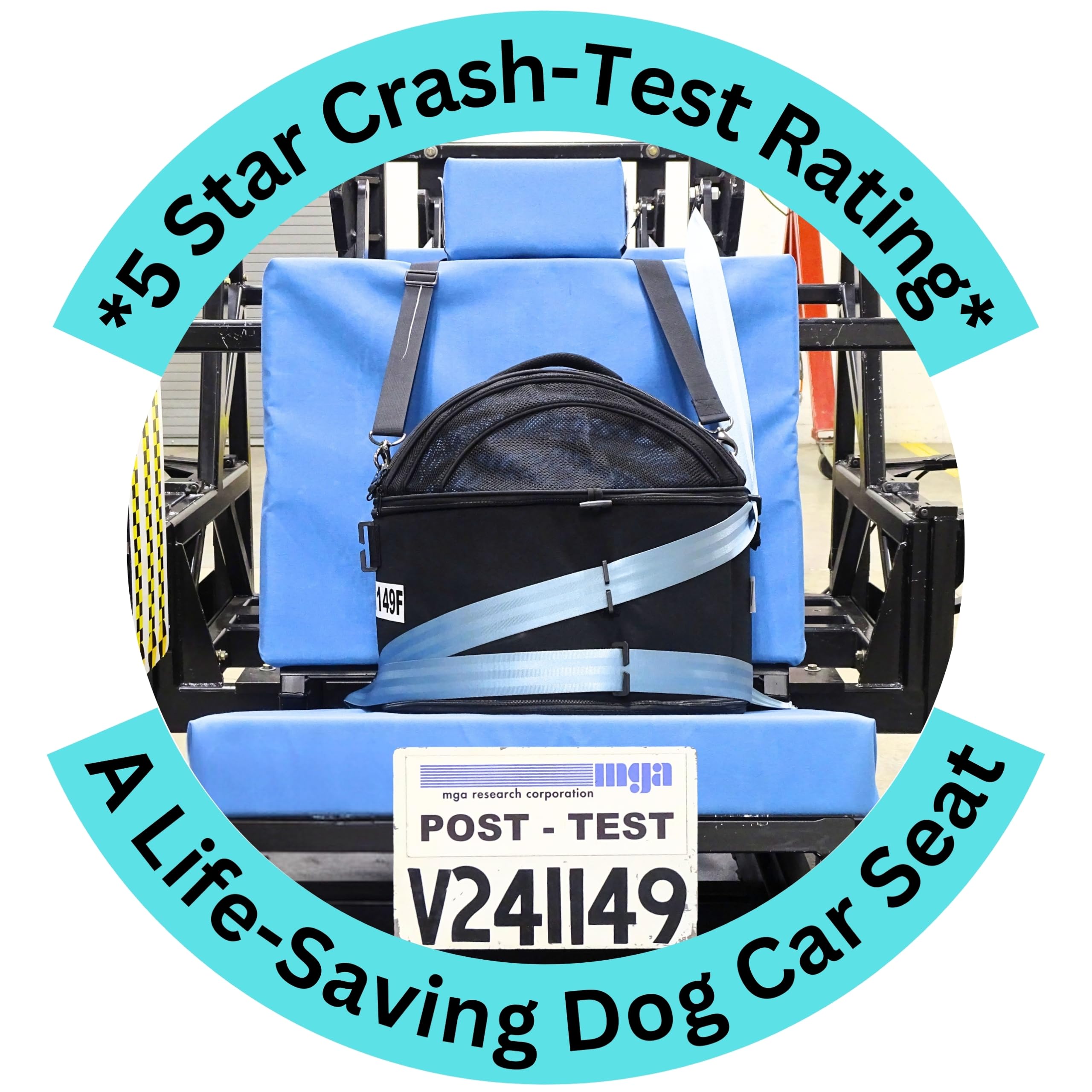 Crash-Tested Dog Car Seats for Small Dogs Under 25 lbs | 3-in-1 Small Dog Car Seat, Enclosed Cat Bed, Portable Pet Carrier | 5-S