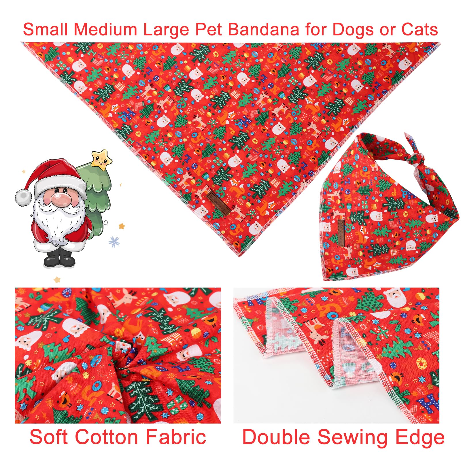 Up Urara Pup Christmas Dog Bandana, Christmas Tree Triangle Bid Scarf For Small Medium Dog, Cotton Pet Kerchief For Girl Boy Dog