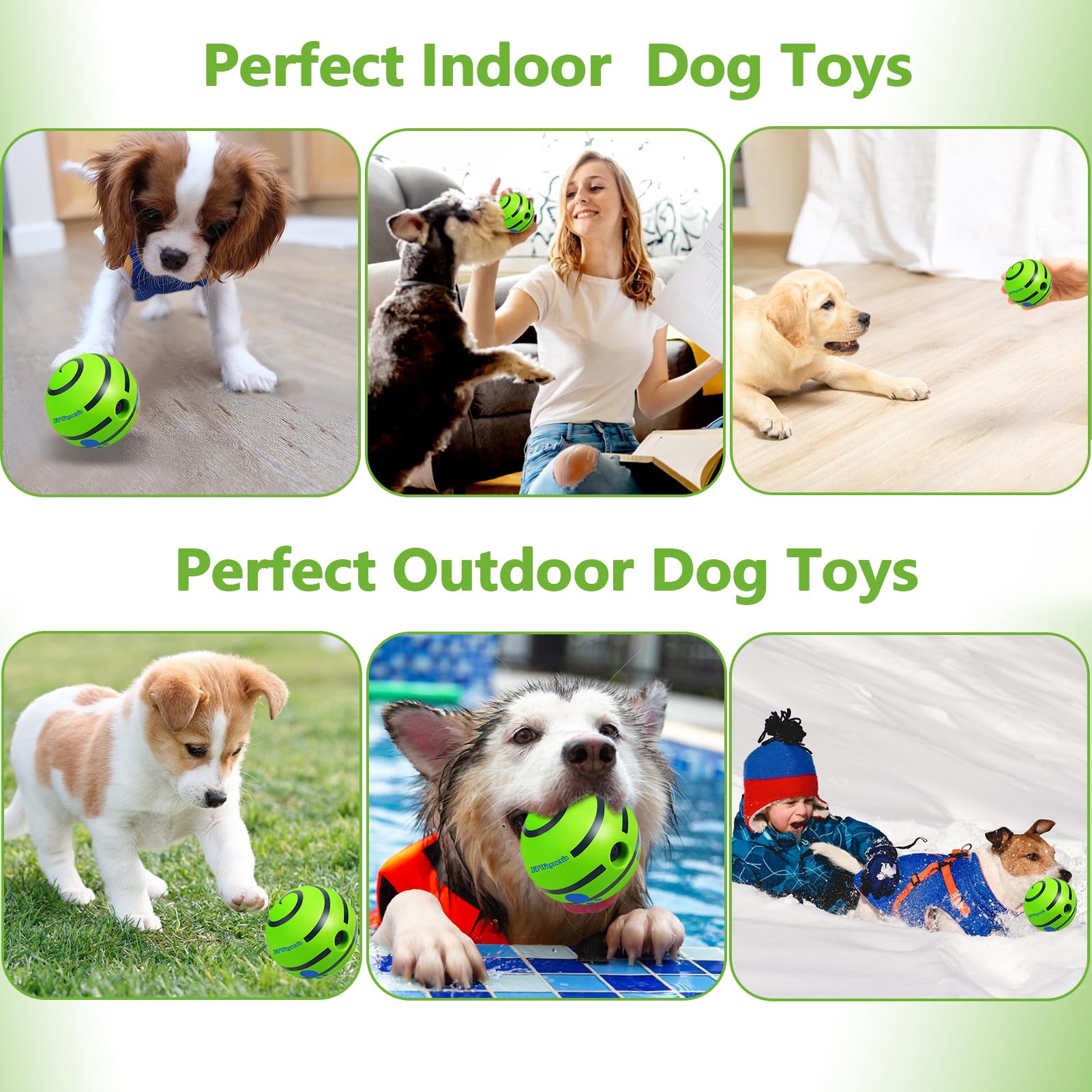 Fpwzynexia Dog Toys,Interactive Dog Balls For Large Dogs,Durable Vinyl For Training, Teeth Cleaning & Energy Release