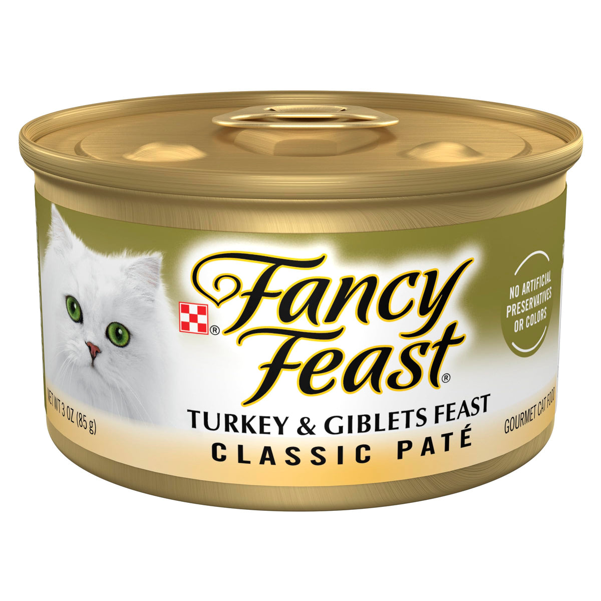 Purina Fancy Feast Pate Turkey And Giblets Feast Classic Grain Free Wet Cat Food Pate - (Pack Of 24) 3 Oz. Cans