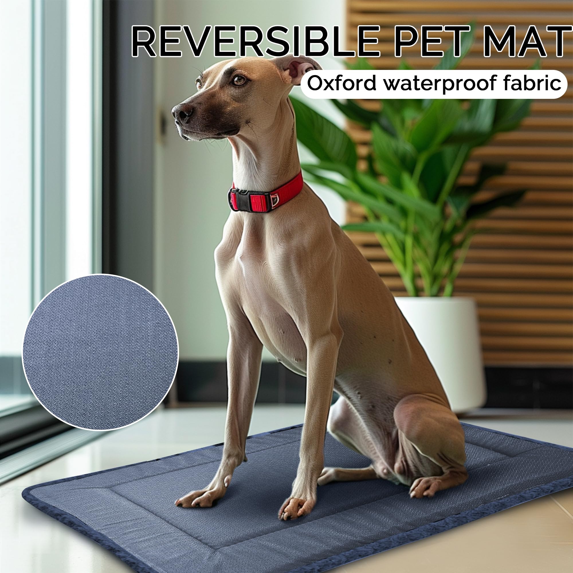 Reversible Dog Mat For Pet Comfort - Soft Bed Crate Pads With Dual-Sided Design For All Seasons - Durable, Machine Washable For